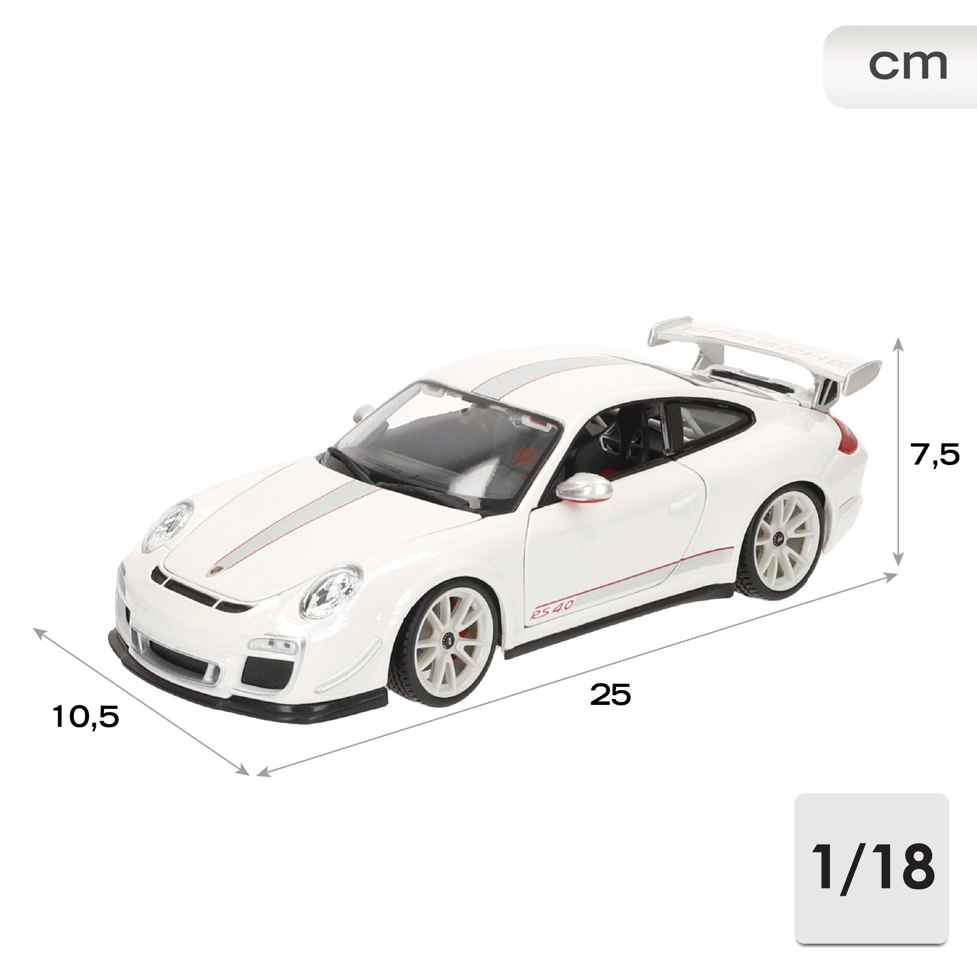 Burago Maqueta Coche Porsche 911 GT3 RS 4.0 Blanco 1:18