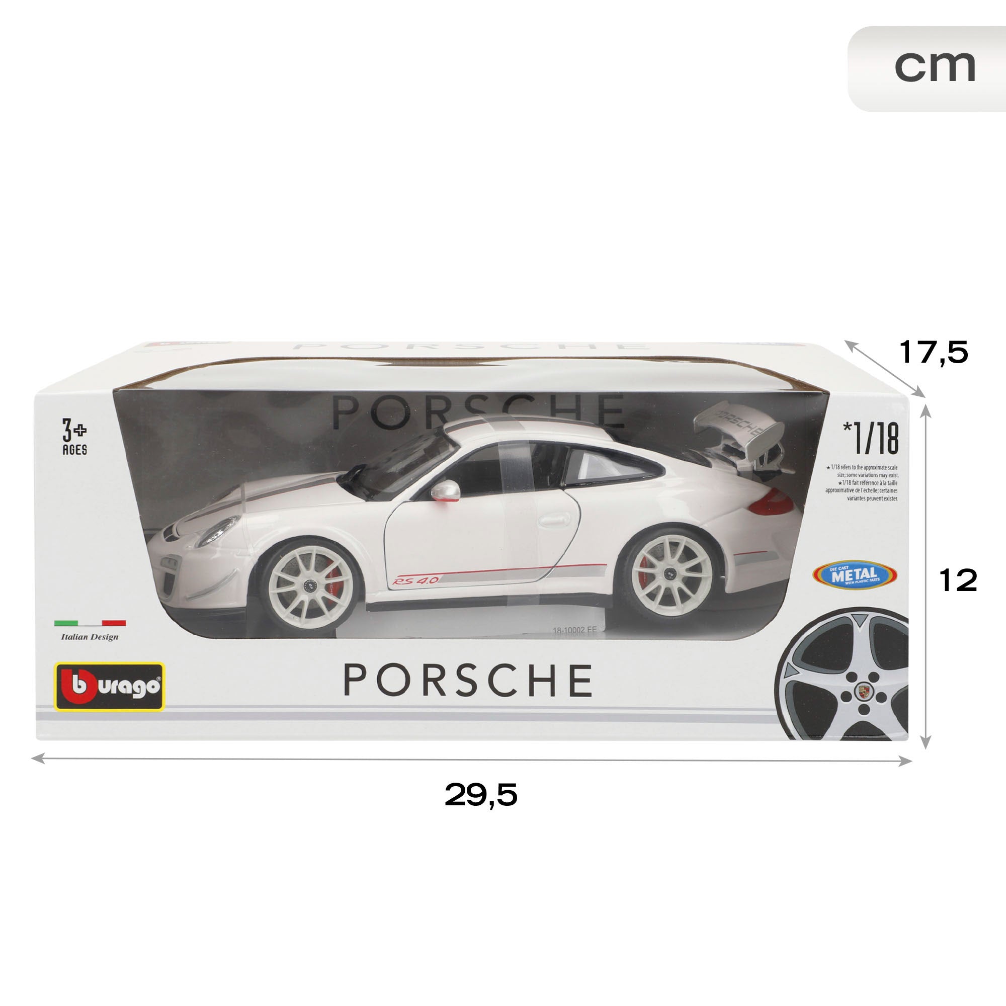Burago Maqueta Coche Porsche 911 GT3 RS 4.0 Blanco 1:18