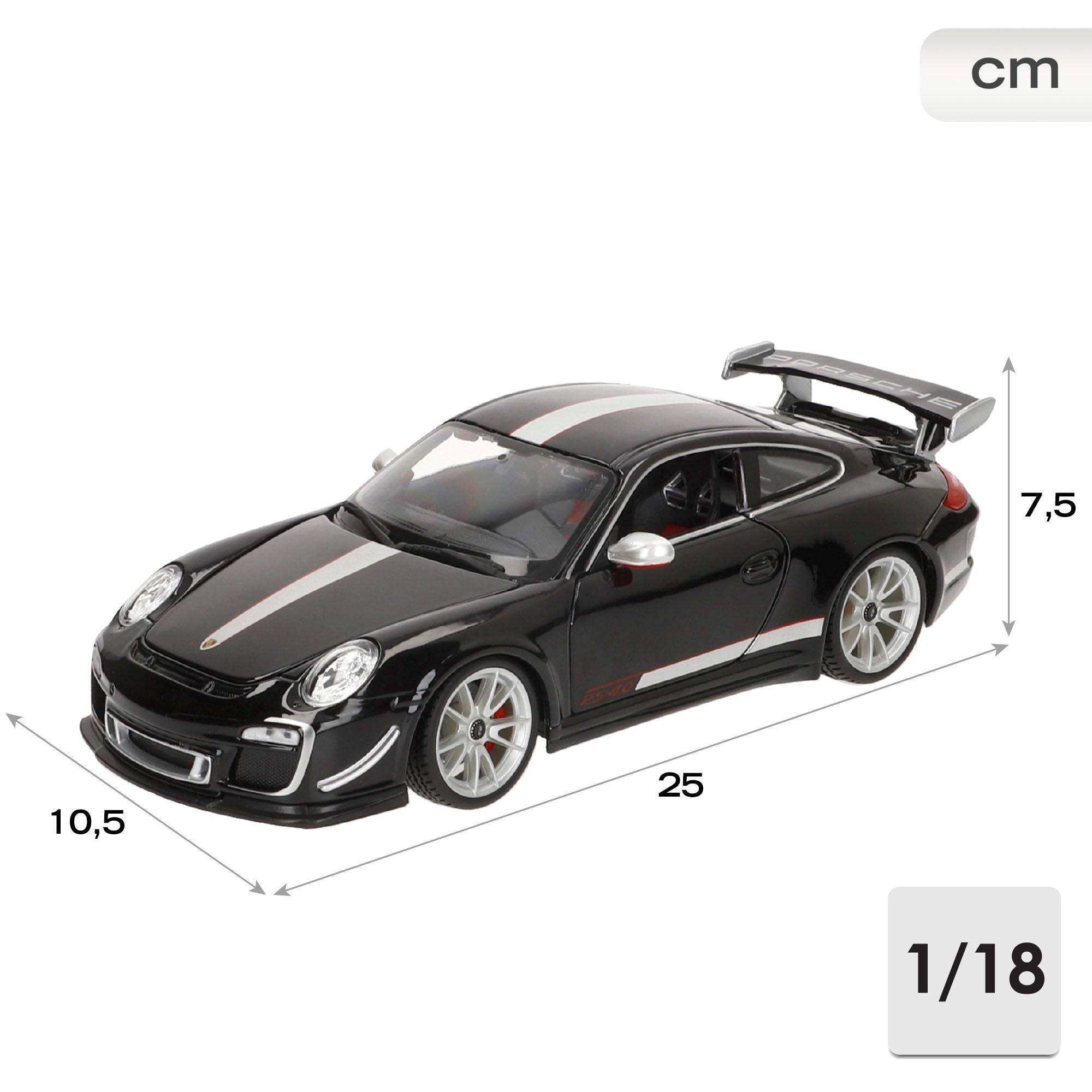 Burago Maqueta Coche Porsche 911 GT3 RS 4.0 Negro 1:18