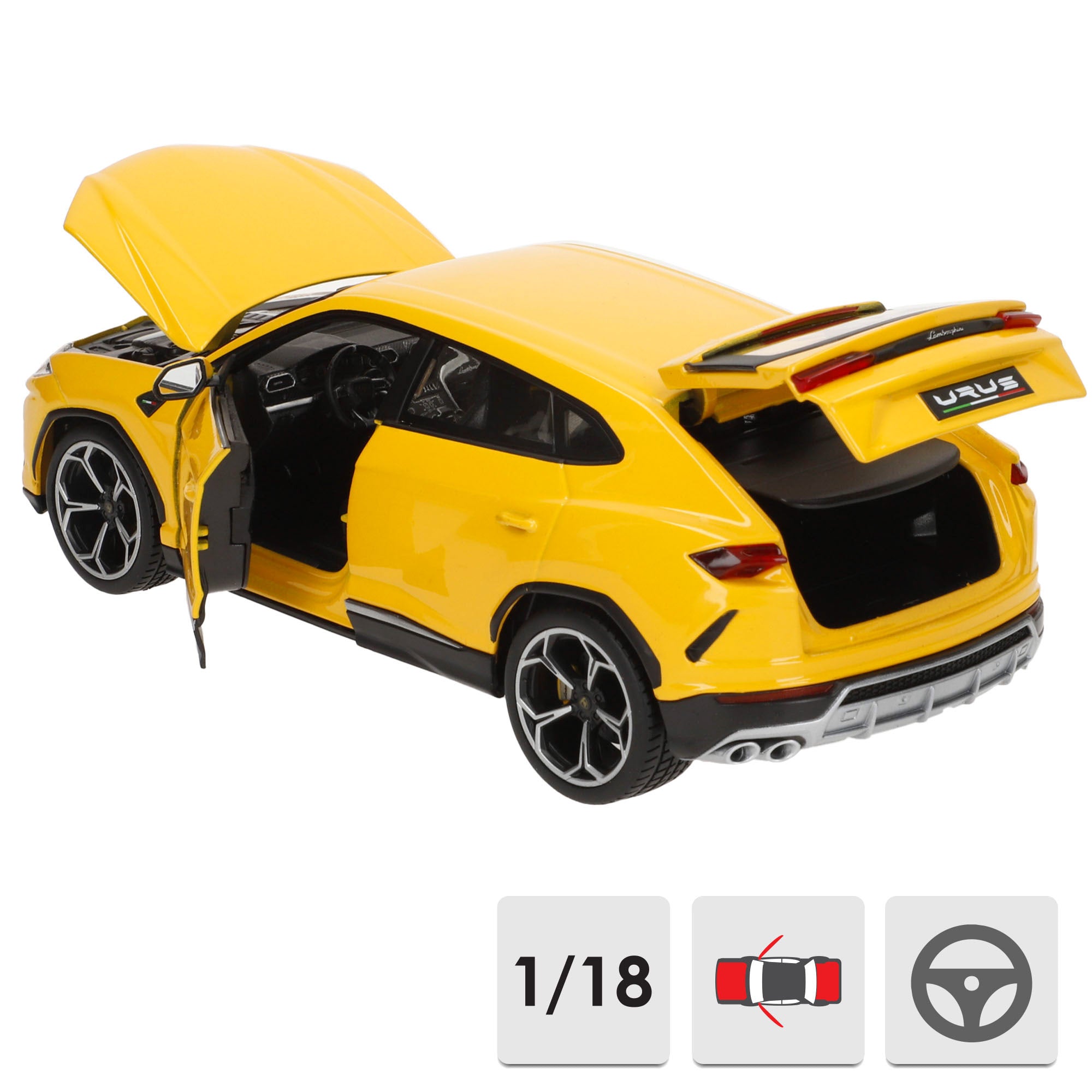 Burago Maqueta Coche Lamborghini Urus Amarillo 1:18