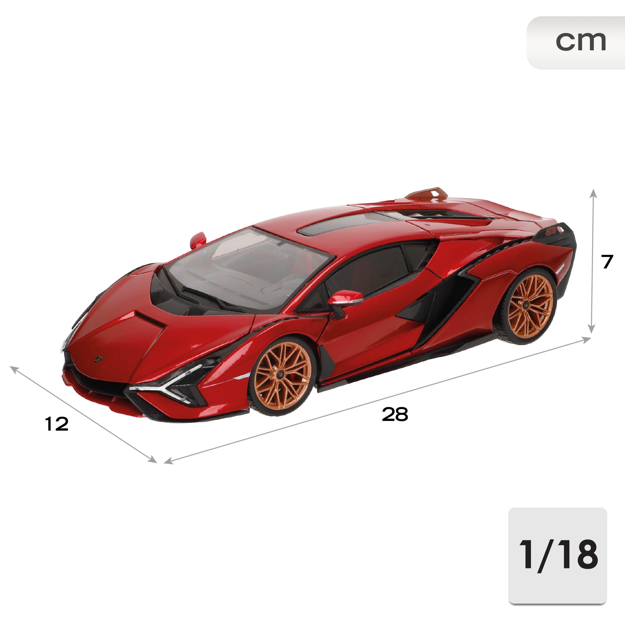 Burago Maqueta Coche Lamborghini Sián FKP 37 Rojo 1:18