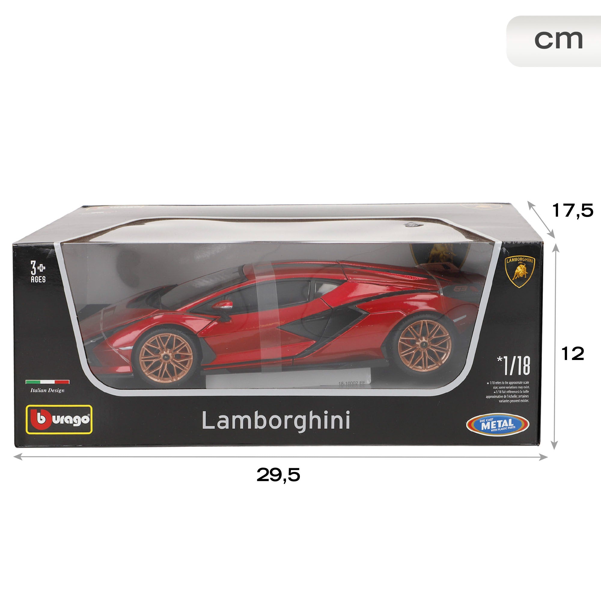 Burago Maqueta Coche Lamborghini Sián FKP 37 Rojo 1:18