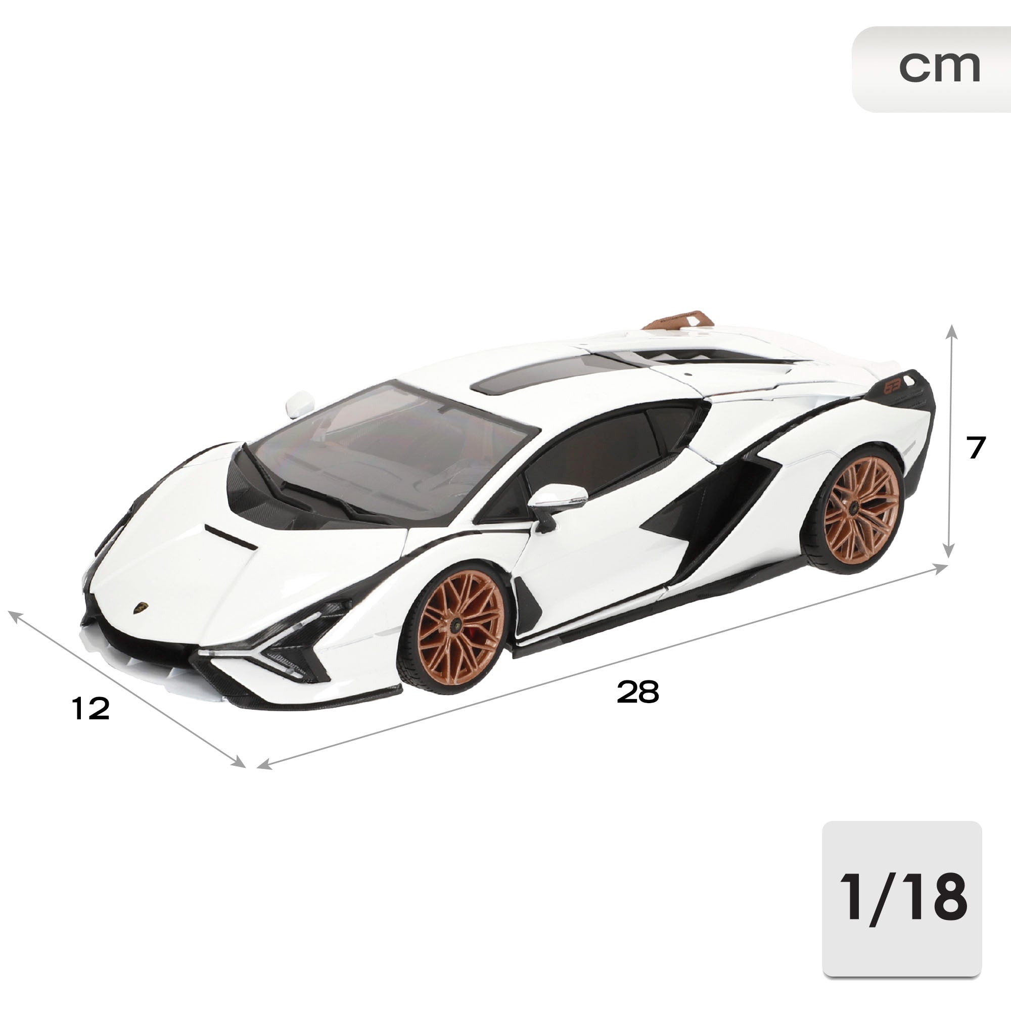 Burago Maqueta Coche Lamborghini Sián FKP 37 Blanco 1:18