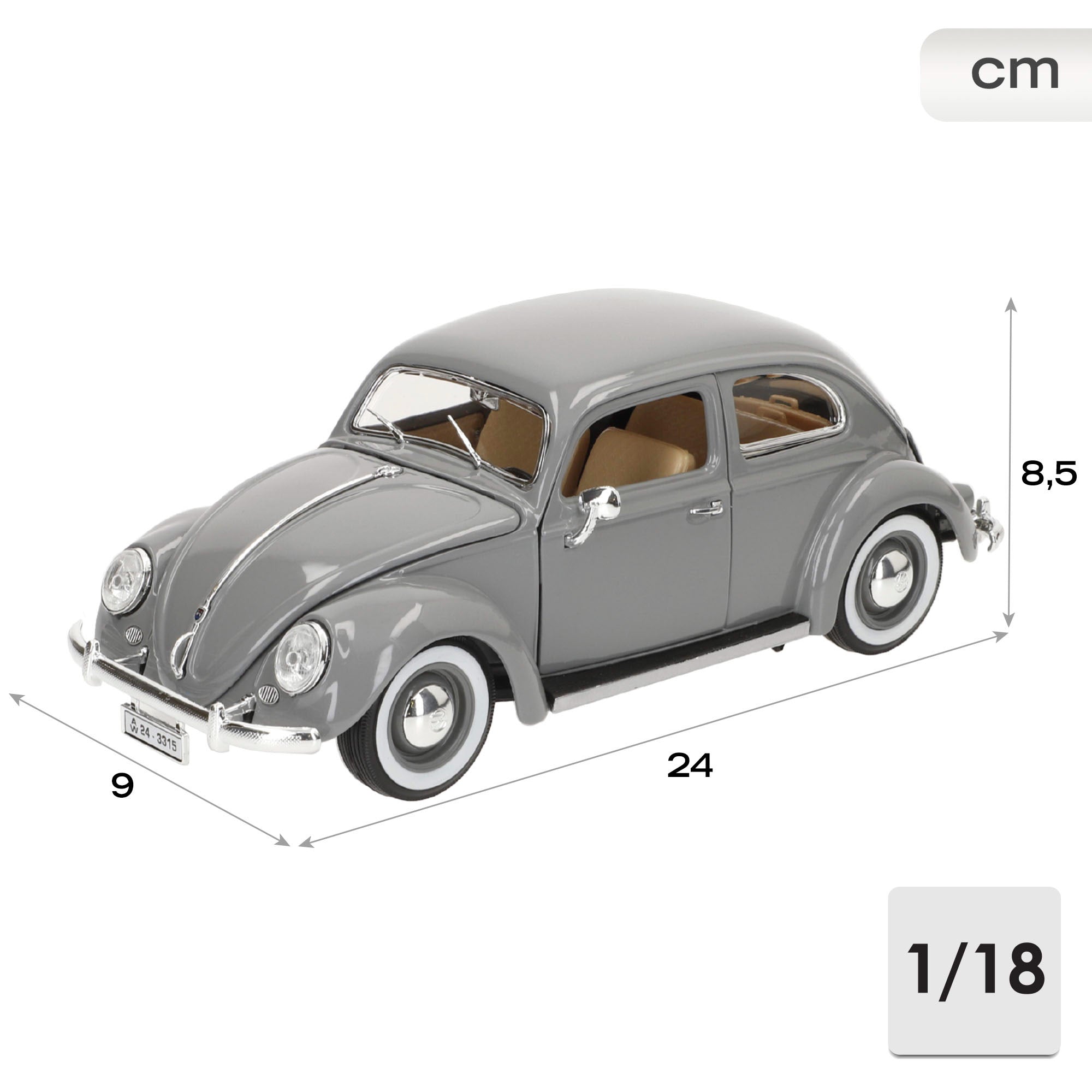 Burago Maqueta Coche Volkswagen Käfer Beetle 1955 1:18