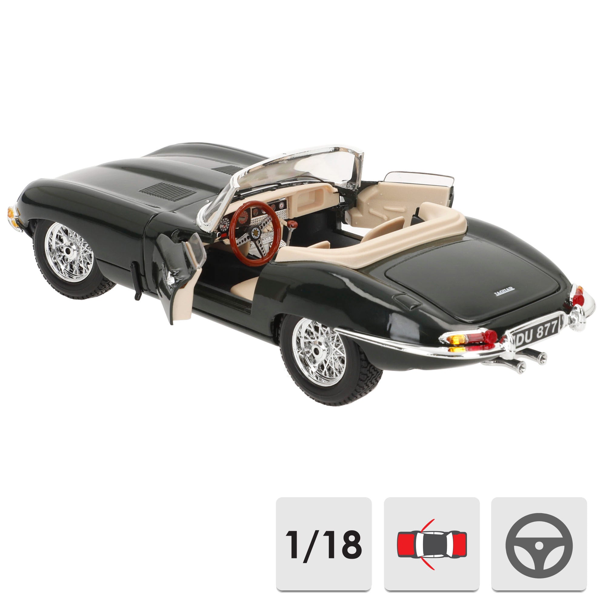 Burago Maqueta Coche Jaguar E-Type Cabrio 1961 1:18