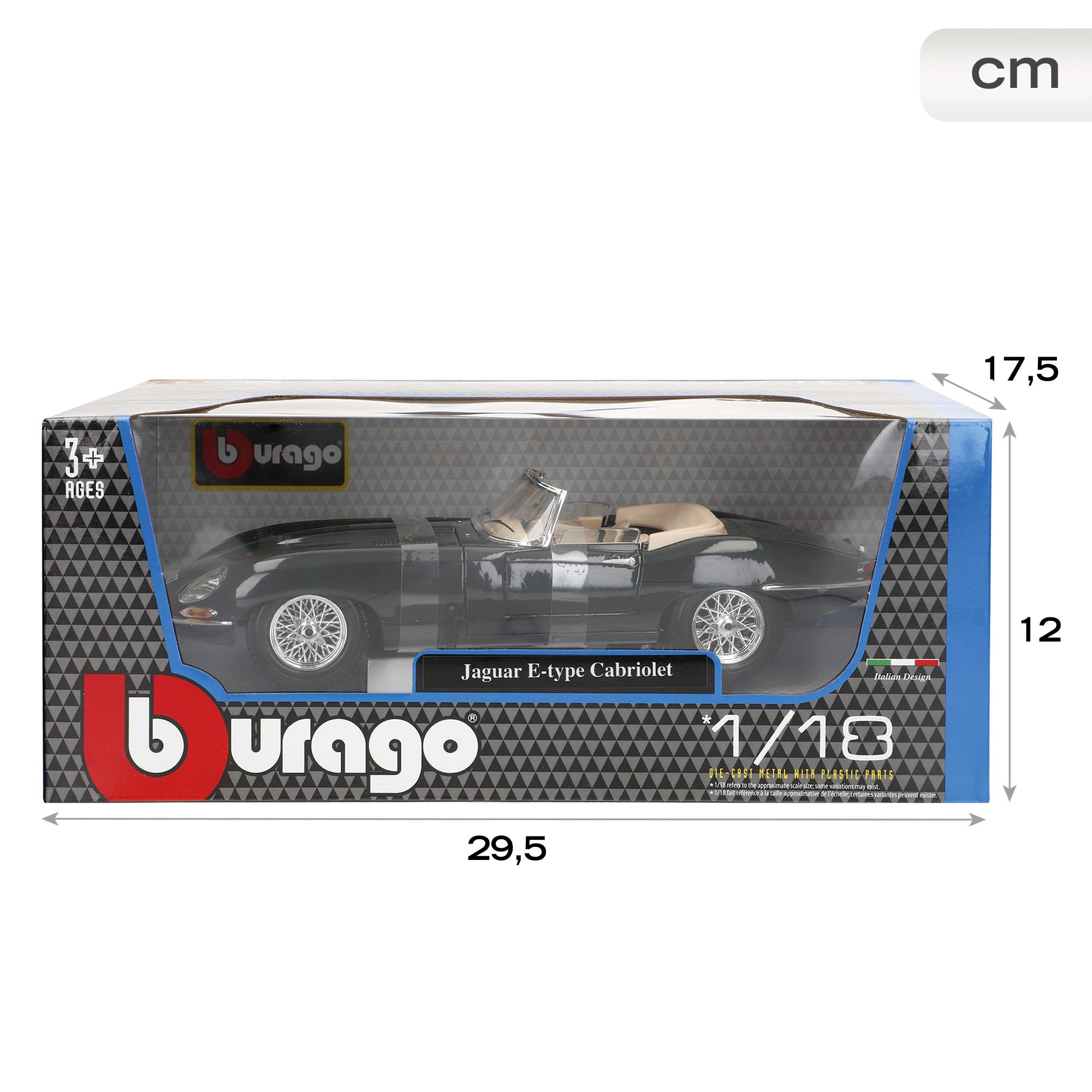 Burago Maqueta Coche Jaguar E-Type Cabrio 1961 1:18