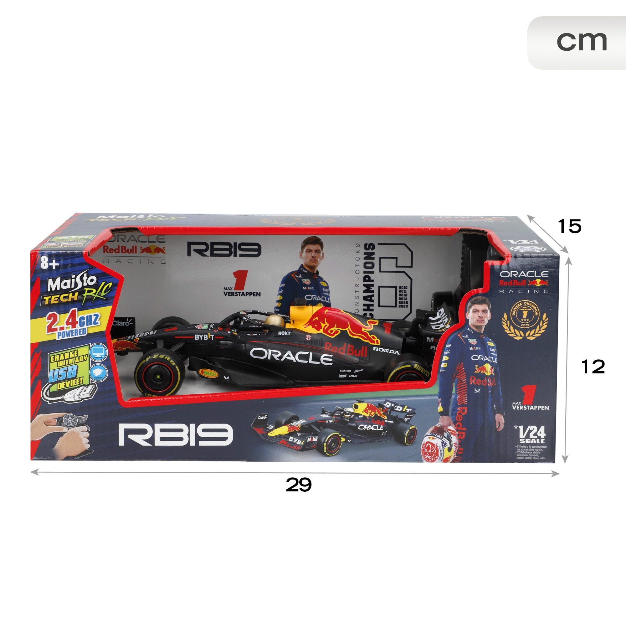 Maisto Coche teledirigido F1 2023 Oracle Red Bull Racing RB19 Verstappen o Pérez 1:24