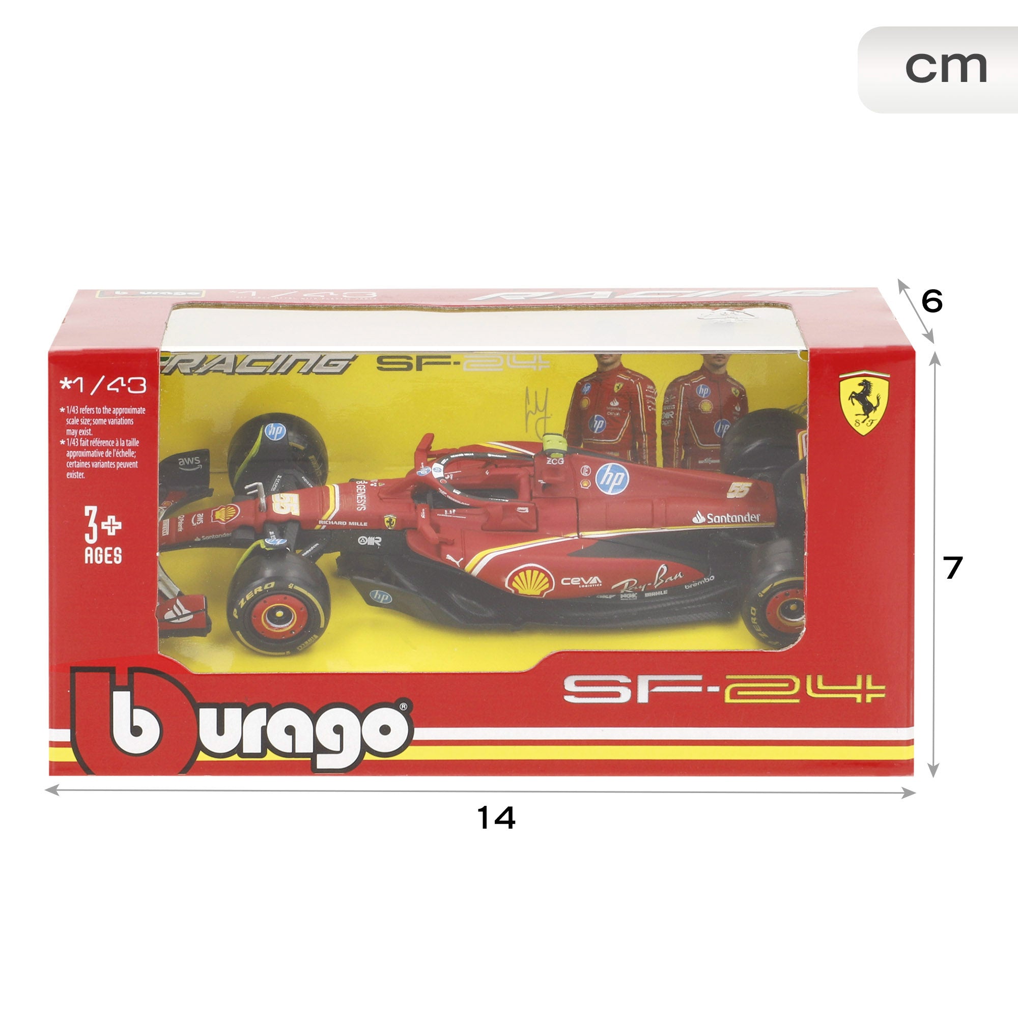 Burago Coche 1:43 Ferrari SF24 Carlos Sainz F1 2024