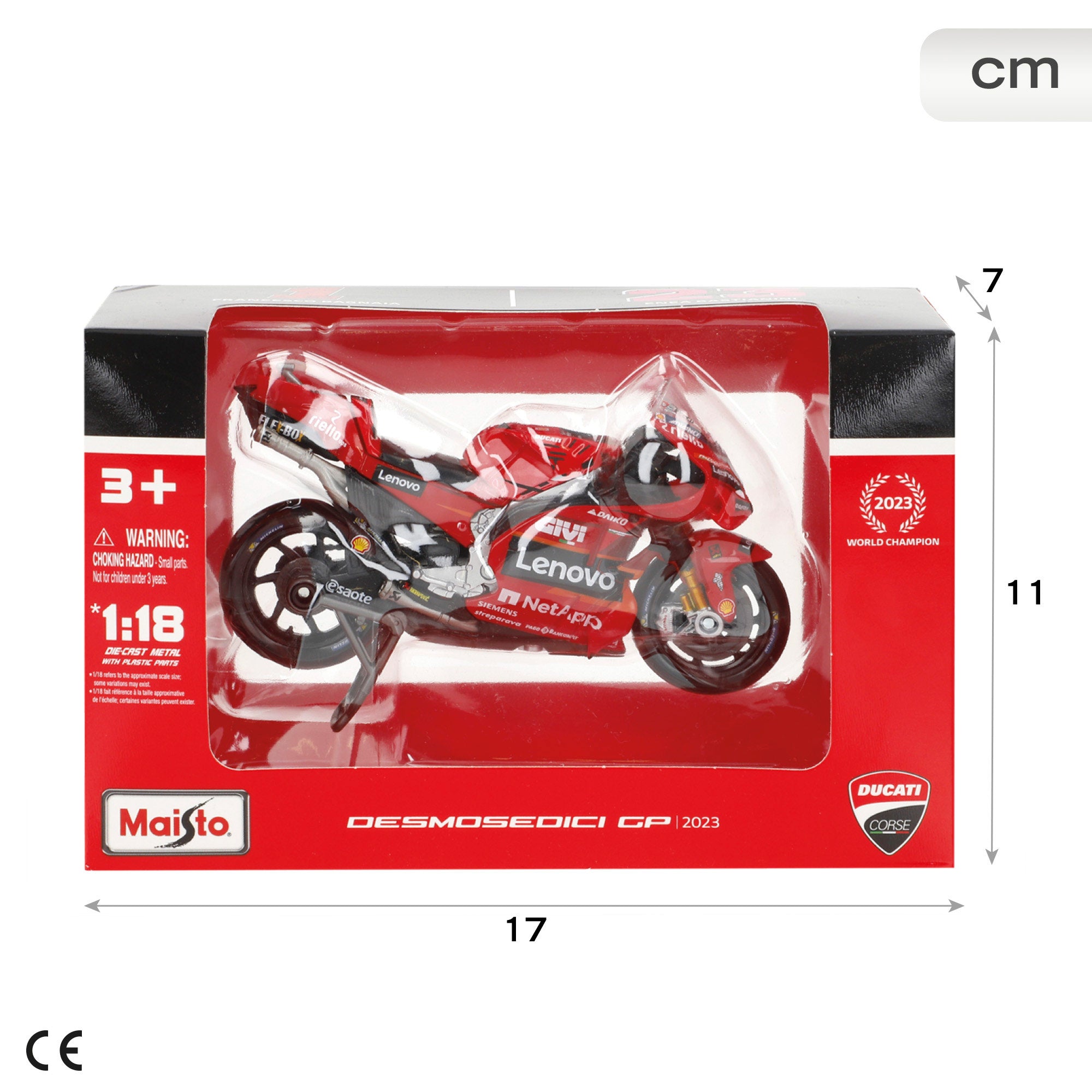 Maisto Moto 1:18 Ducati Desmosedici Bagnaia MotoGP 2023