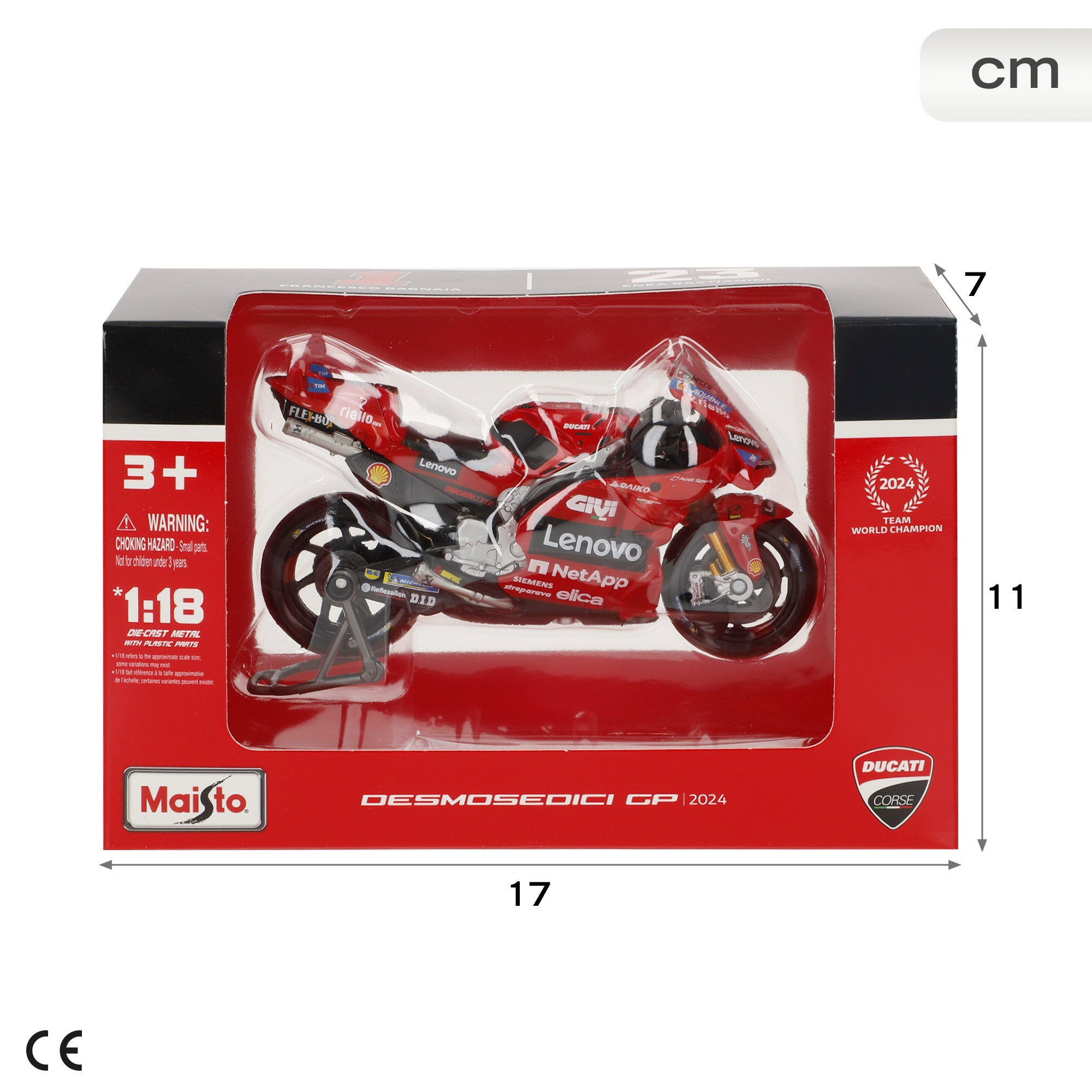 Maisto Moto 1:18 Ducati Lenovo Bagnaia MotoGP 2024