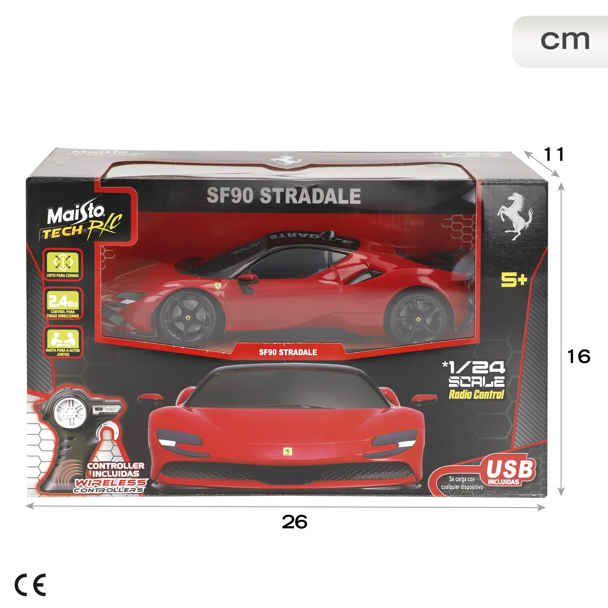 Maisto Tech R/C Coche radiocontrol Ferrari SF90 Stradale 1:24