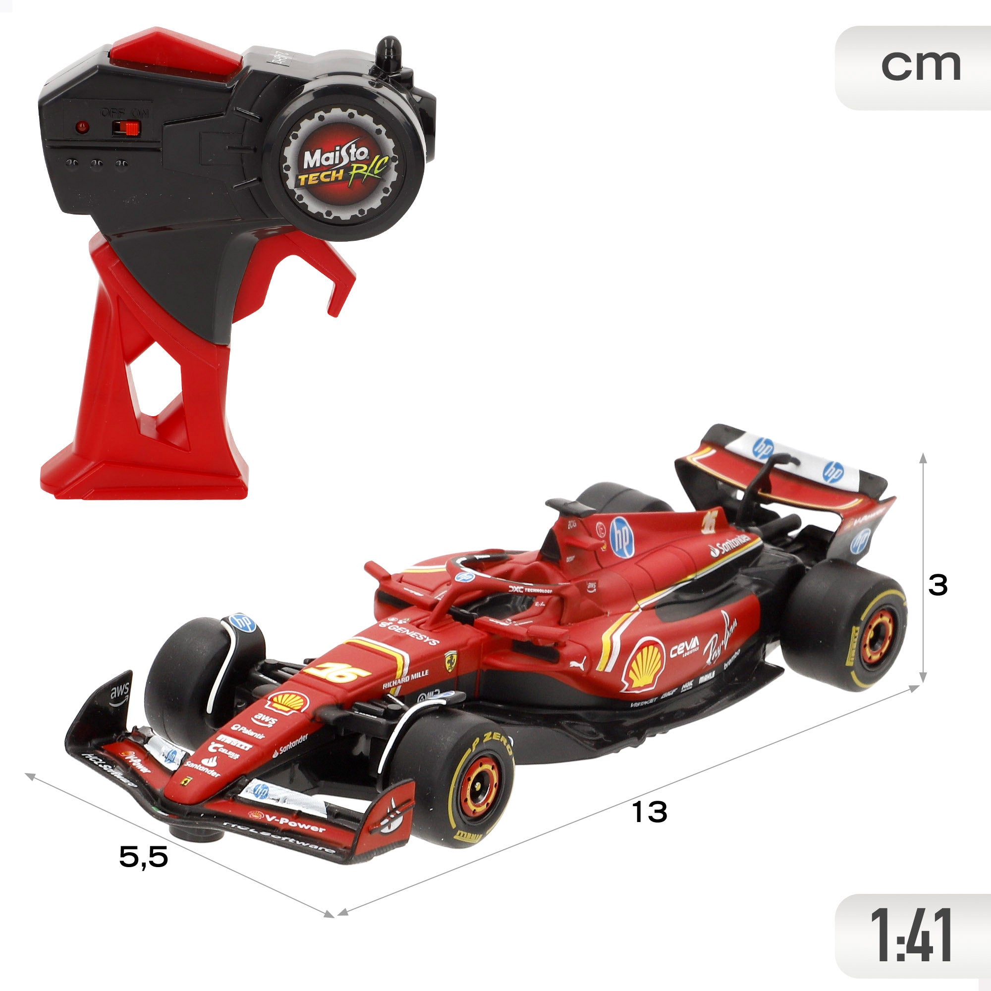 Maisto Coche teledirigido F1 2024 Ferrari SF-24 Leclerc 1:41