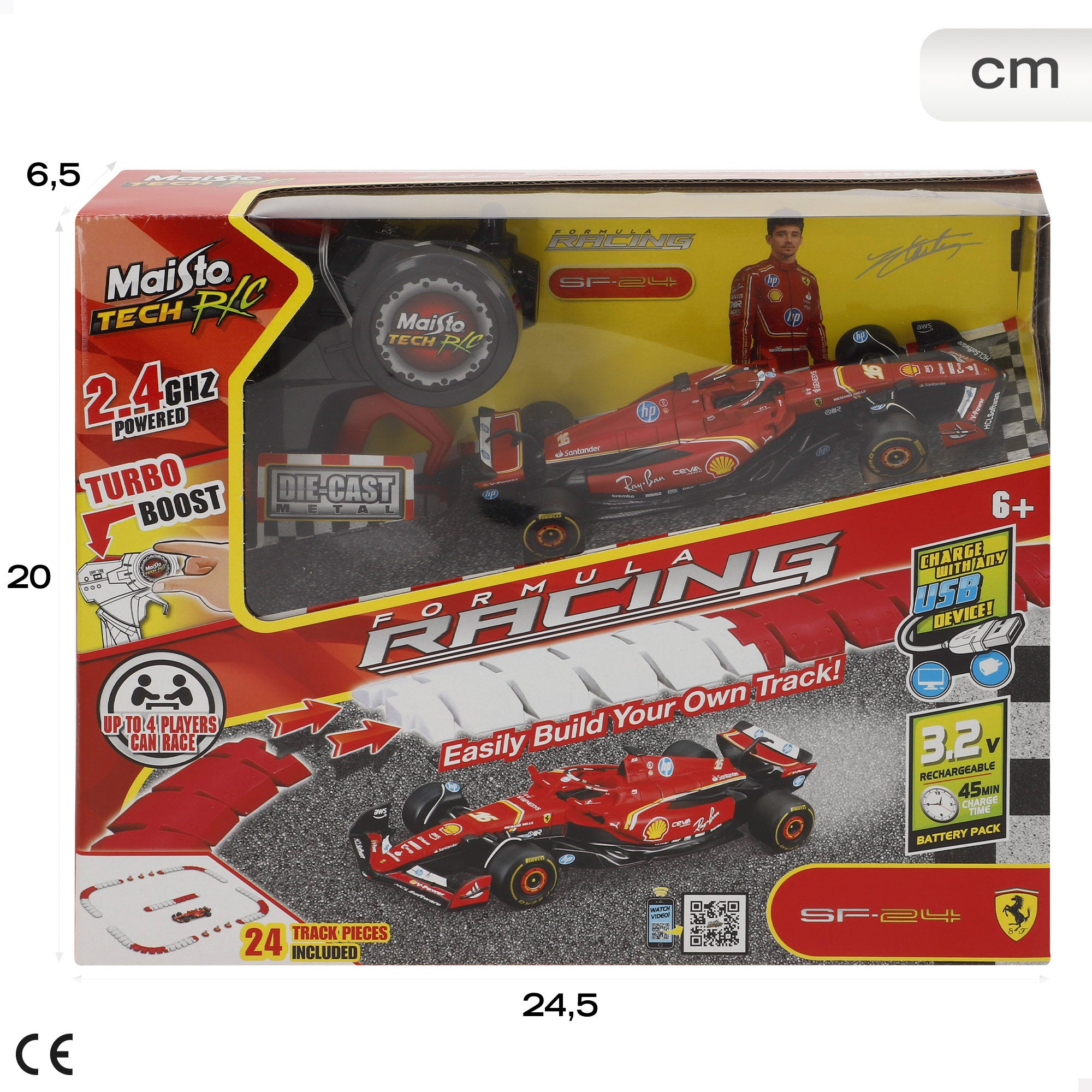 Maisto Coche teledirigido F1 2024 Ferrari SF-24 Leclerc 1:41