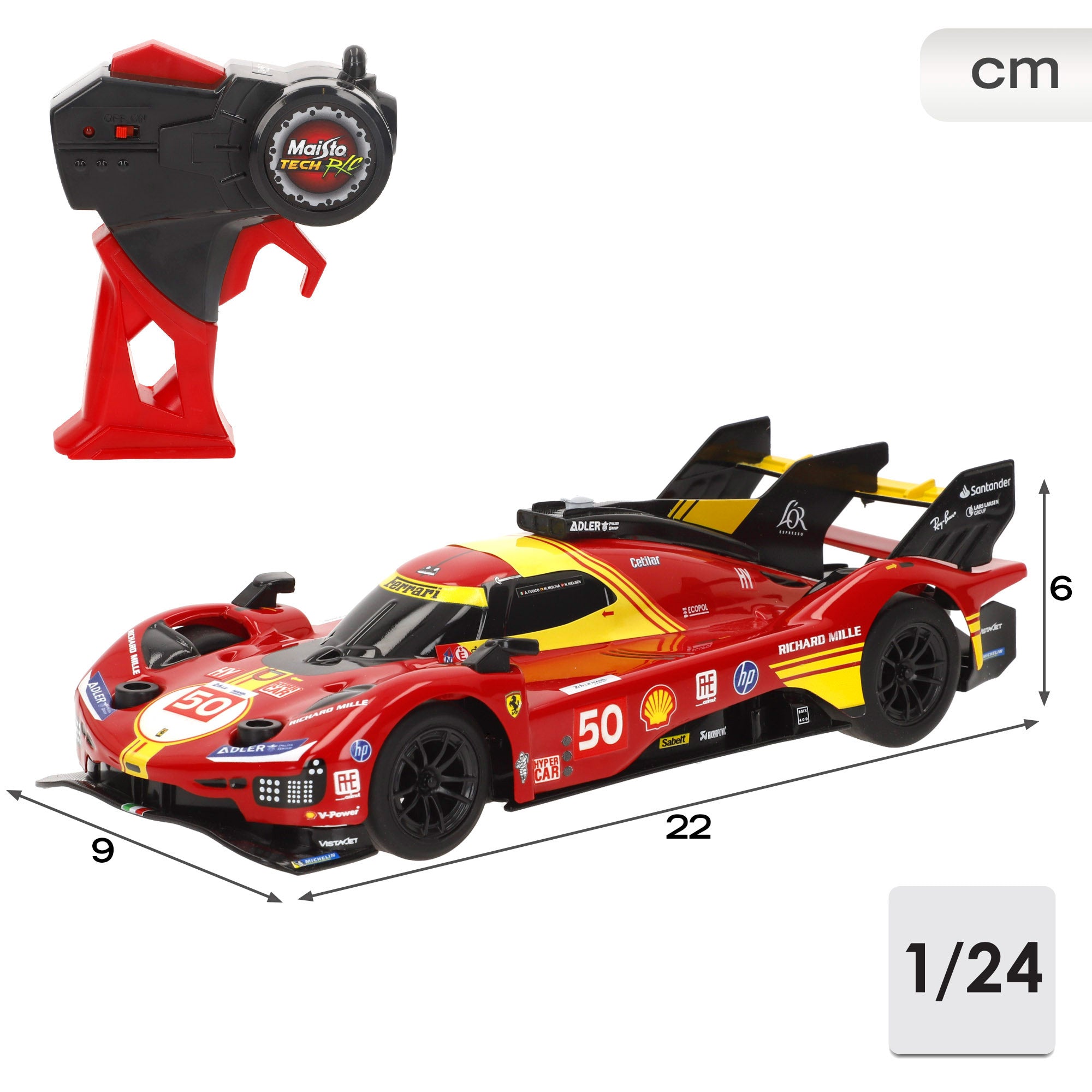 Maisto Tech R/C Coche teledirigido Ferrari 499P 1:24