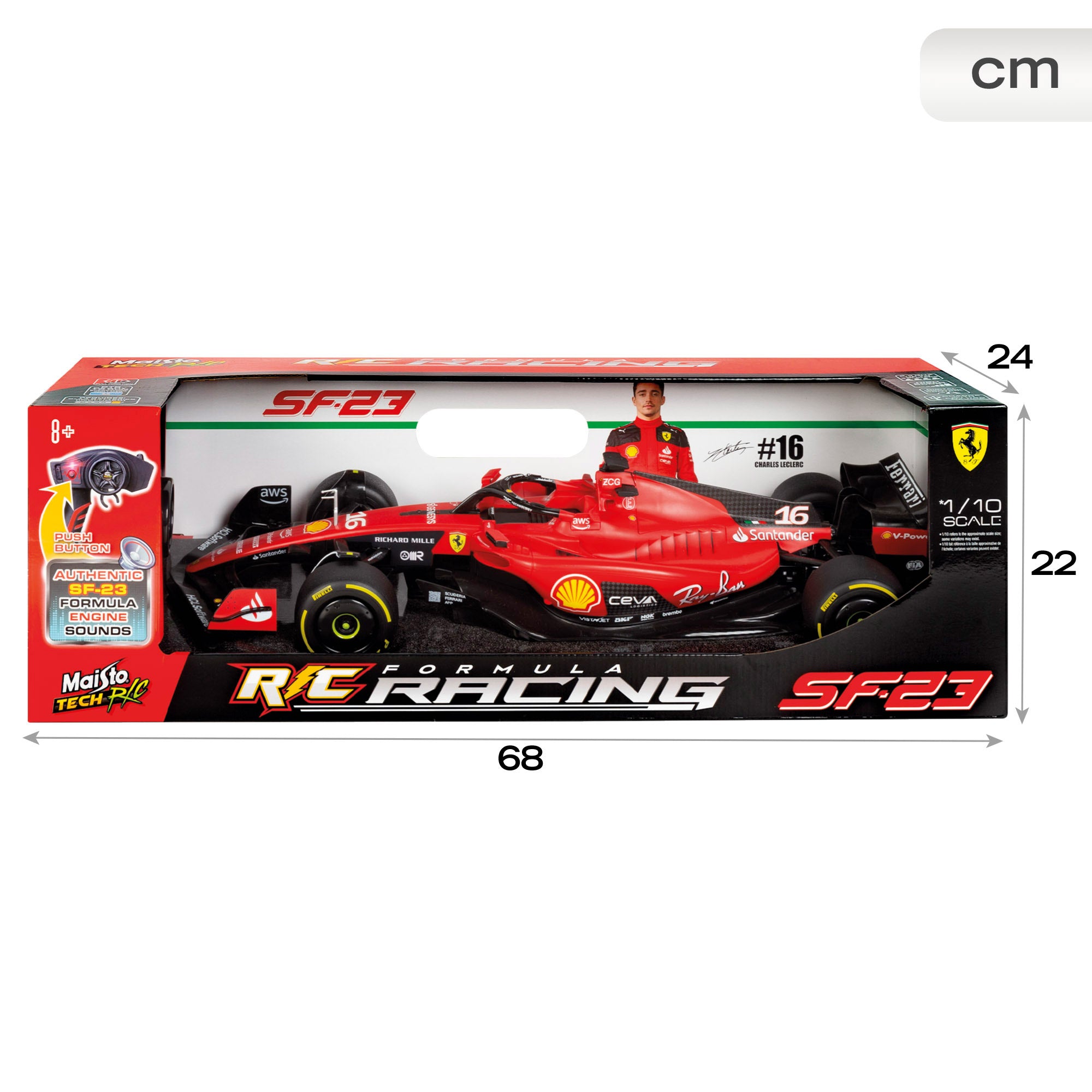 Maisto Coche teledirigido F1 2023 Ferrari SF-23 Charles Leclerc 1:10