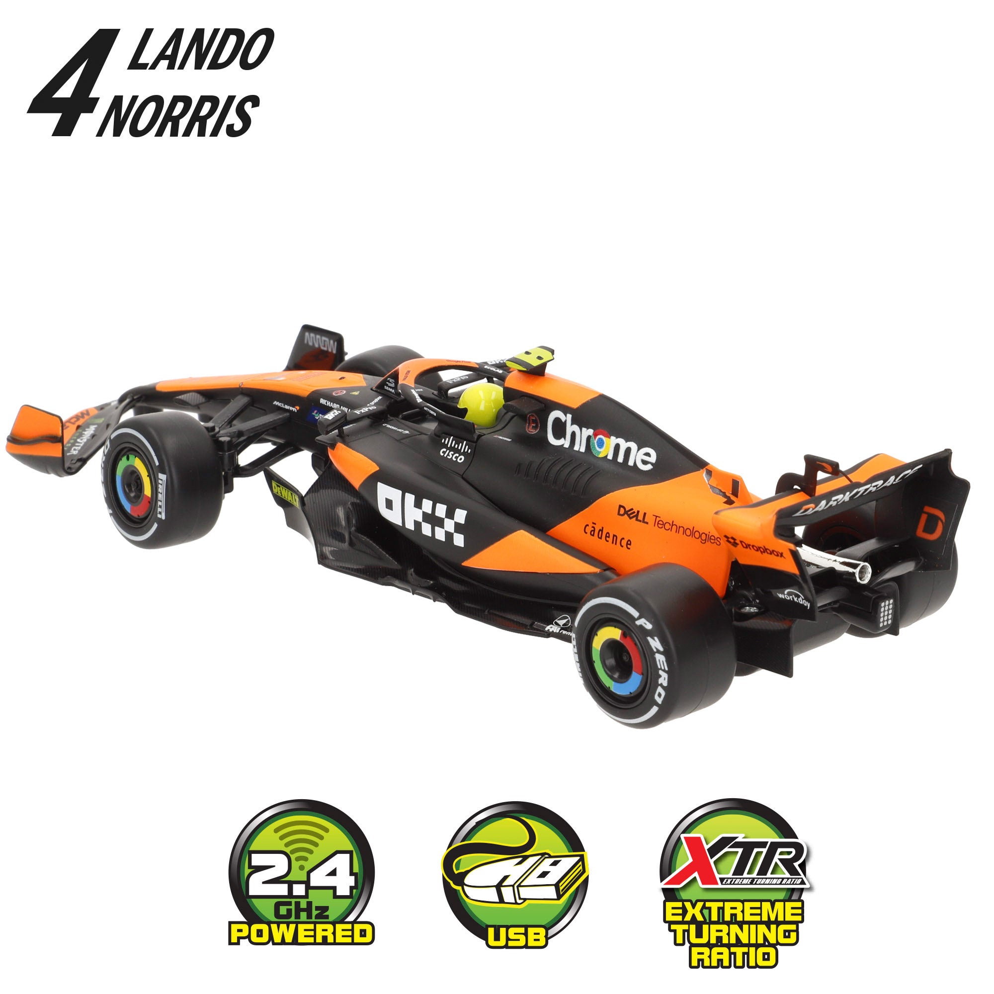 Maisto Coche teledirigido F1 2024 McLaren MCL38 Leclerc 1:24