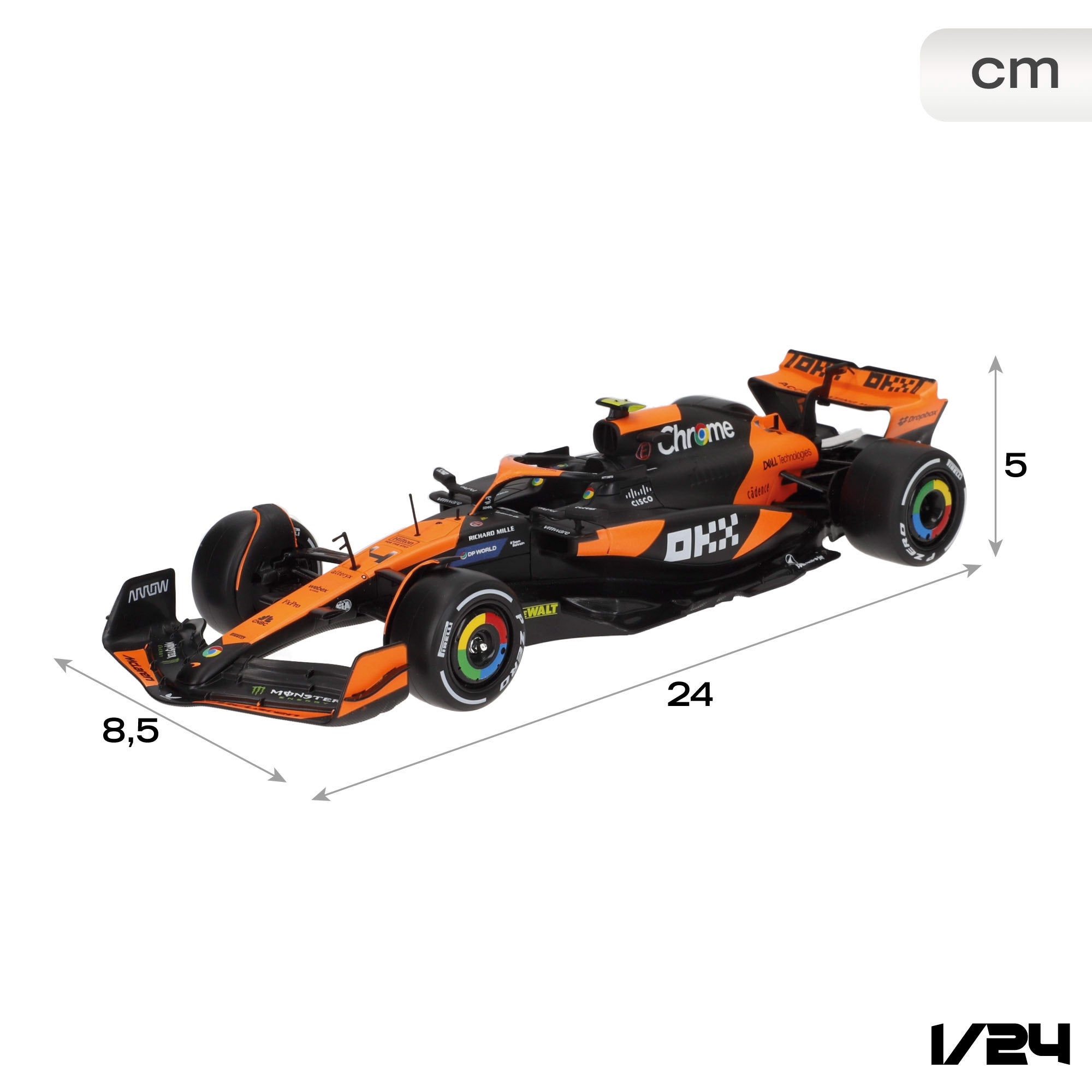 Burago Coche 1:24 McLaren MCL38 Lando Norris F1 2024