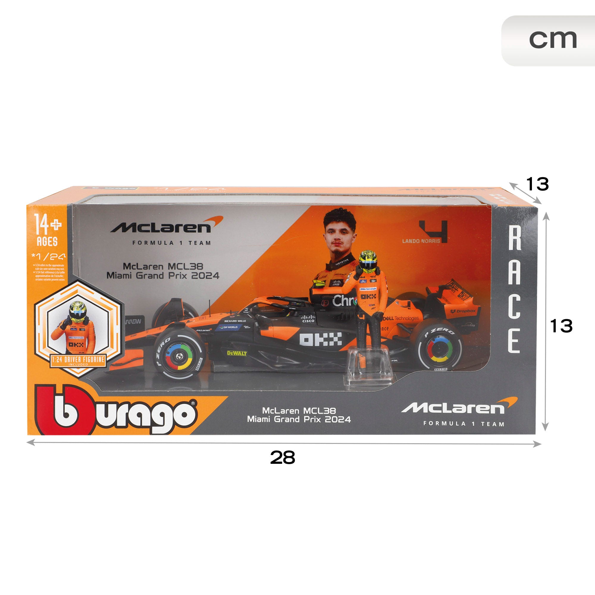 Burago Coche 1:24 McLaren MCL38 Lando Norris F1 2024