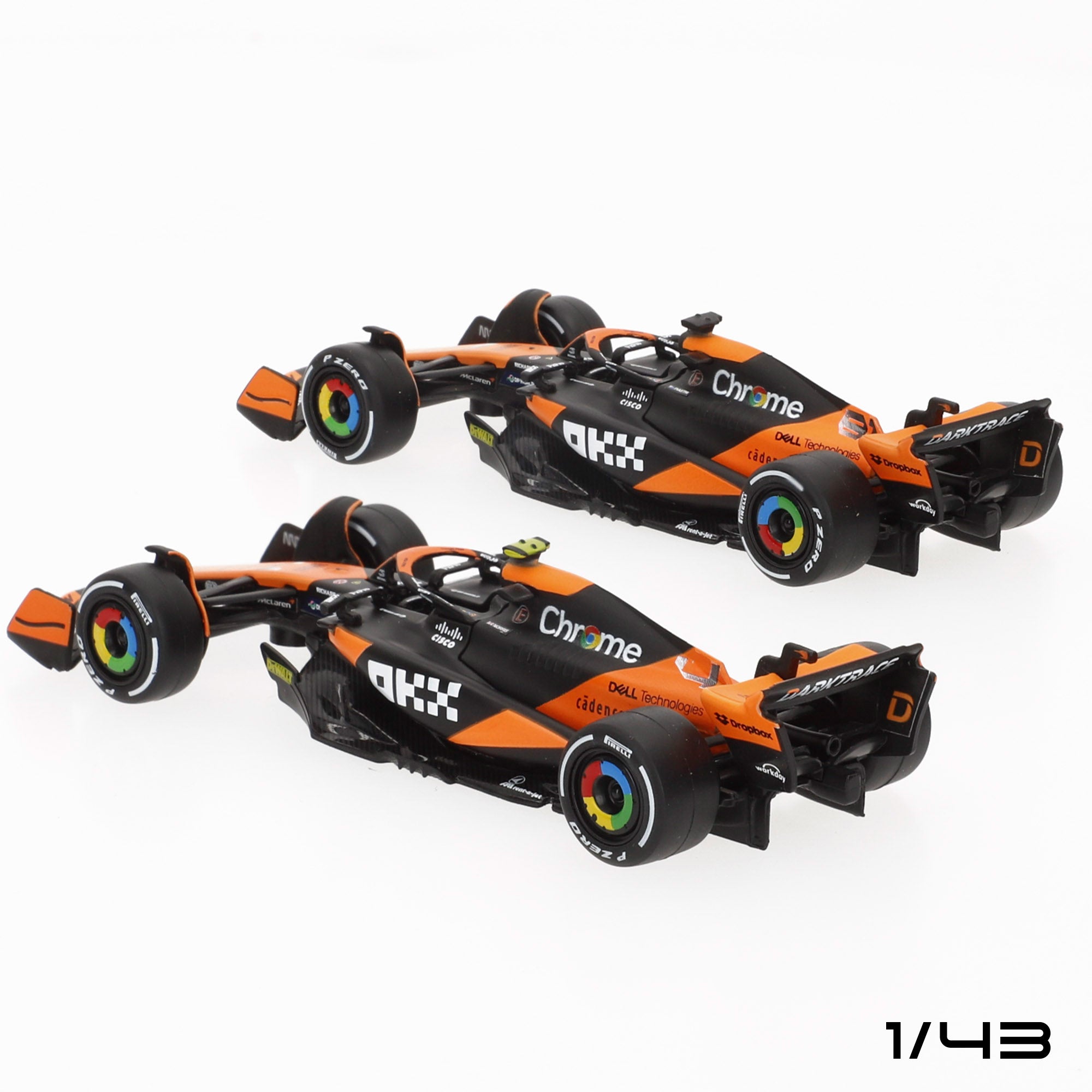 Burago Set 2 coches 1:43 McLaren MCL38 Piastri y Norris F1 2024
