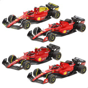 Burago Set 4 coches 1:43 F1 Ferrari F1-75 y SF-23 Sainz y Leclerc