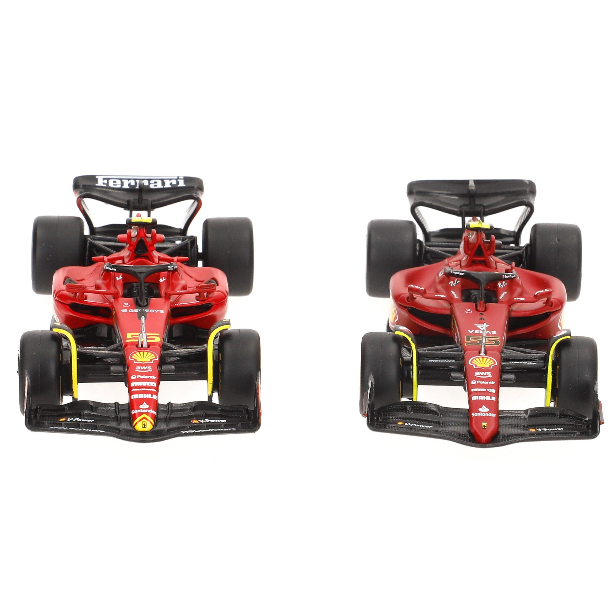 Burago Set 4 coches 1:43 F1 Ferrari F1-75 y SF-23 Sainz y Leclerc