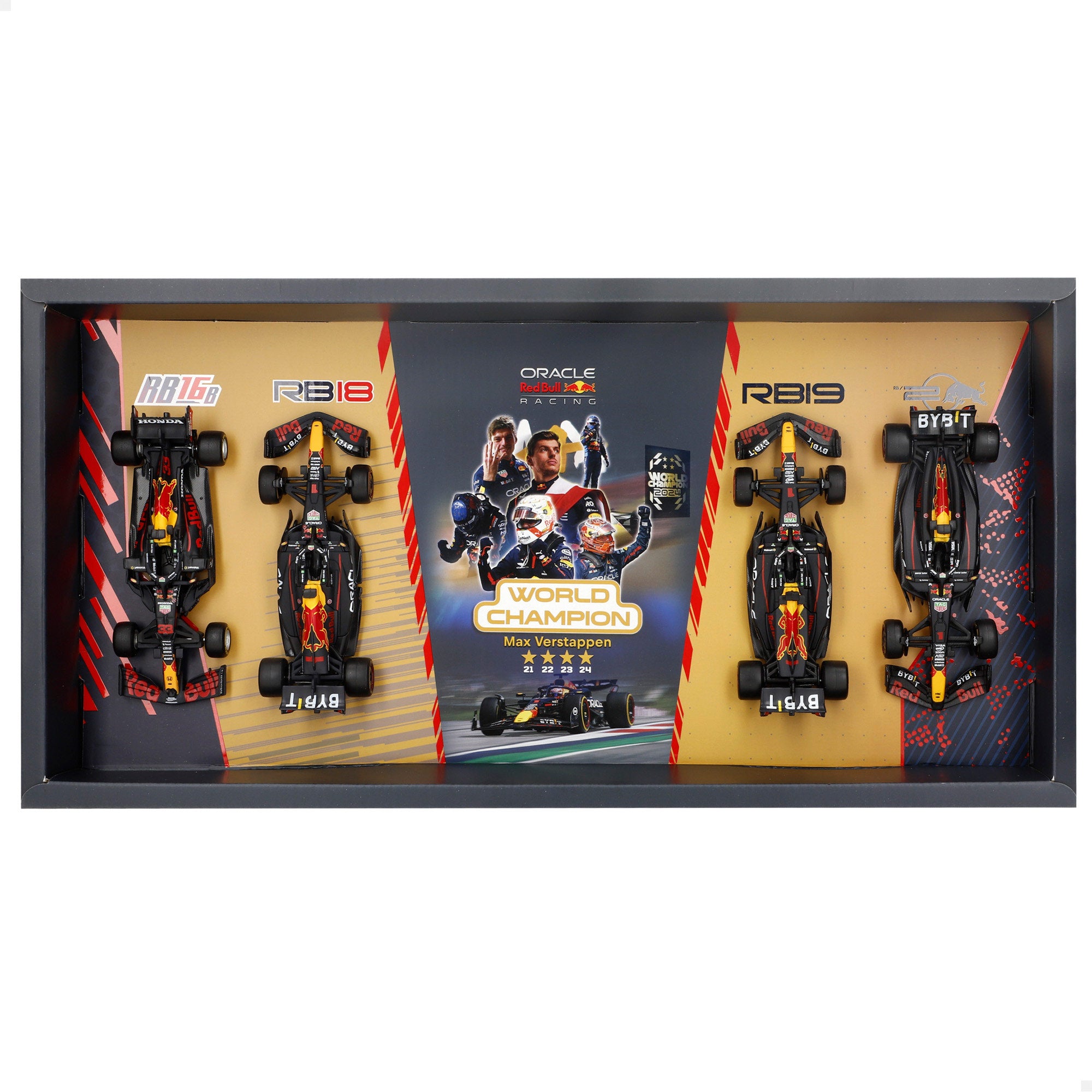 Burago Set 4 coches 1:43 F1 Red Bull Max Verstappen