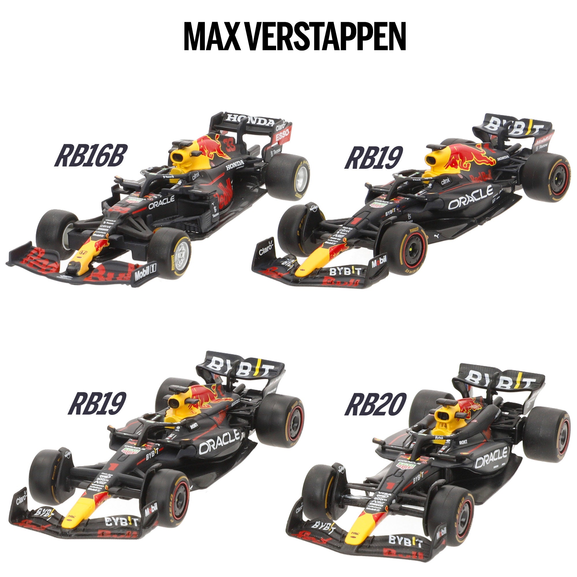 Burago Set 4 coches 1:43 F1 Red Bull Max Verstappen