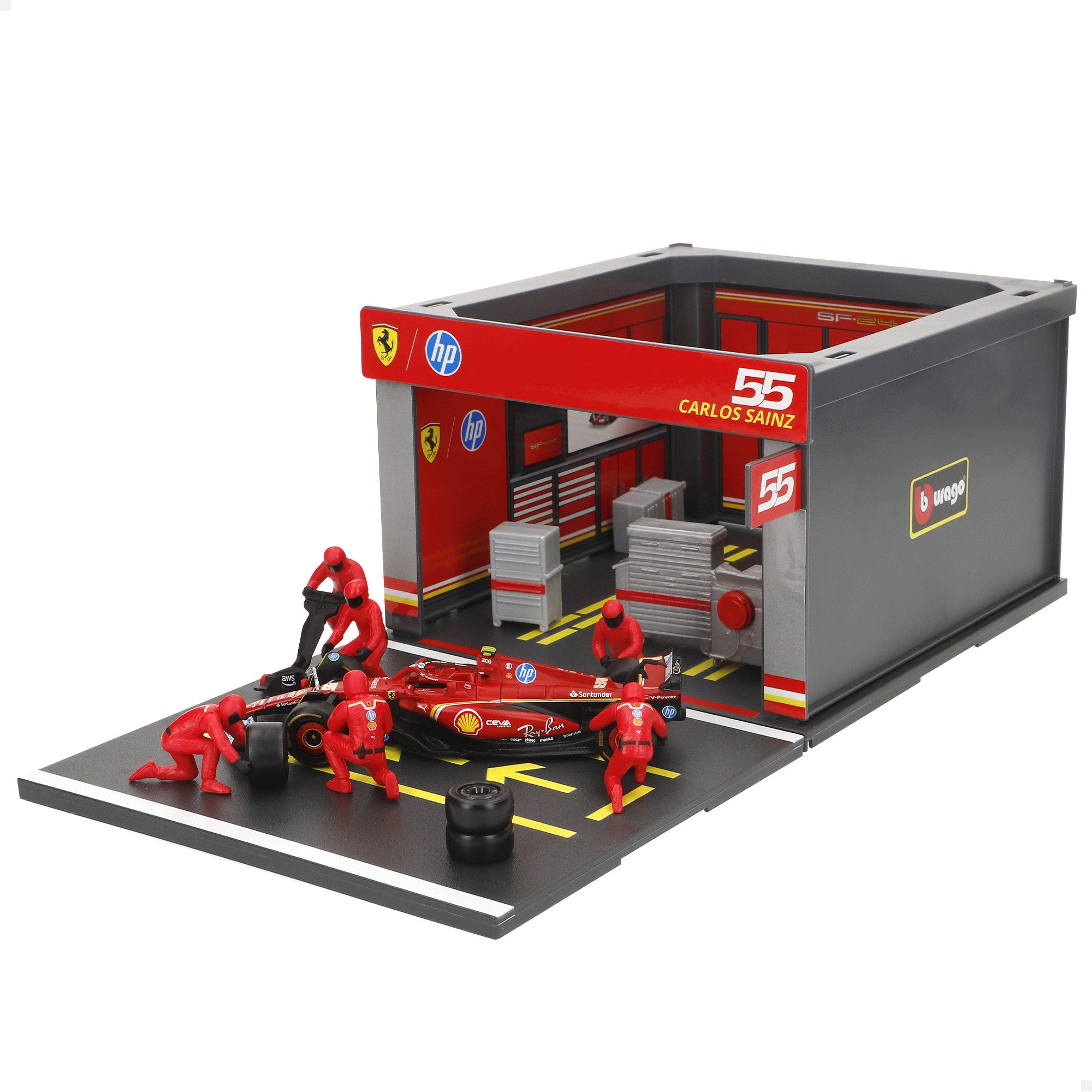 Burago Set box Ferrari SF23 F1 2023 Carlos Sainz 1:43