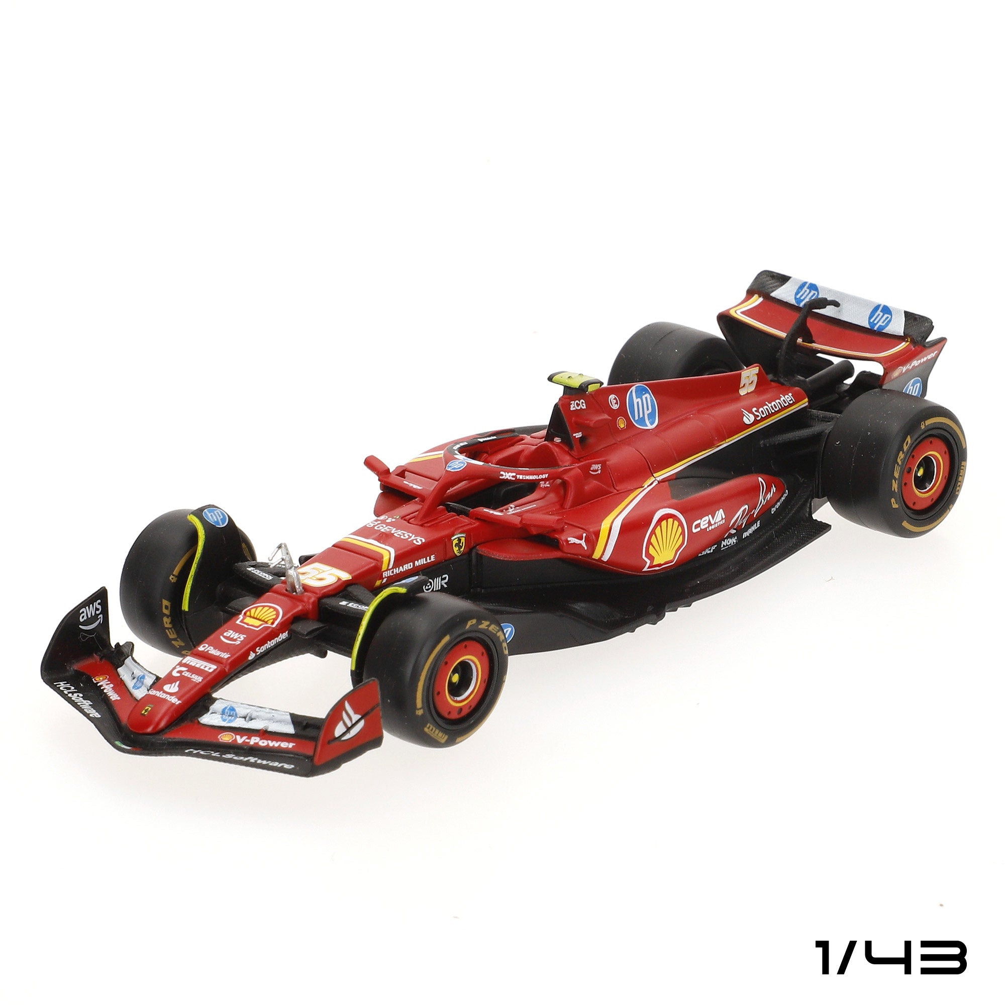 Set Box Ferrari SF23 Carlos Sainz 1:43 Burago | Juguetesonline.com