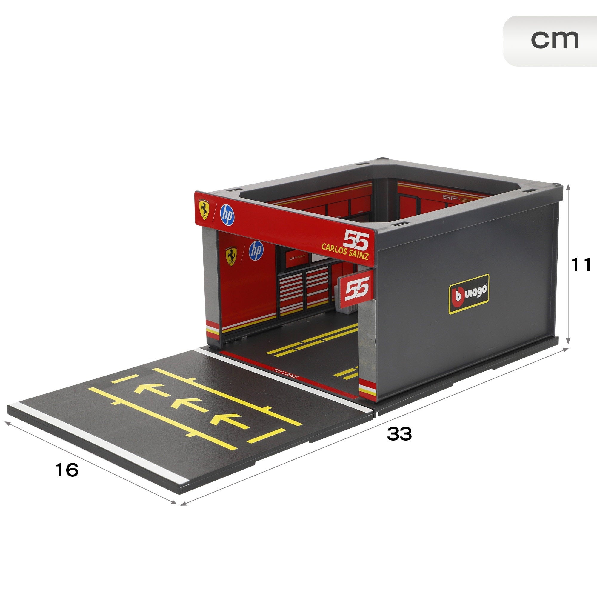 Set Box Ferrari SF23 Carlos Sainz 1:43 Burago | Juguetesonline.com
