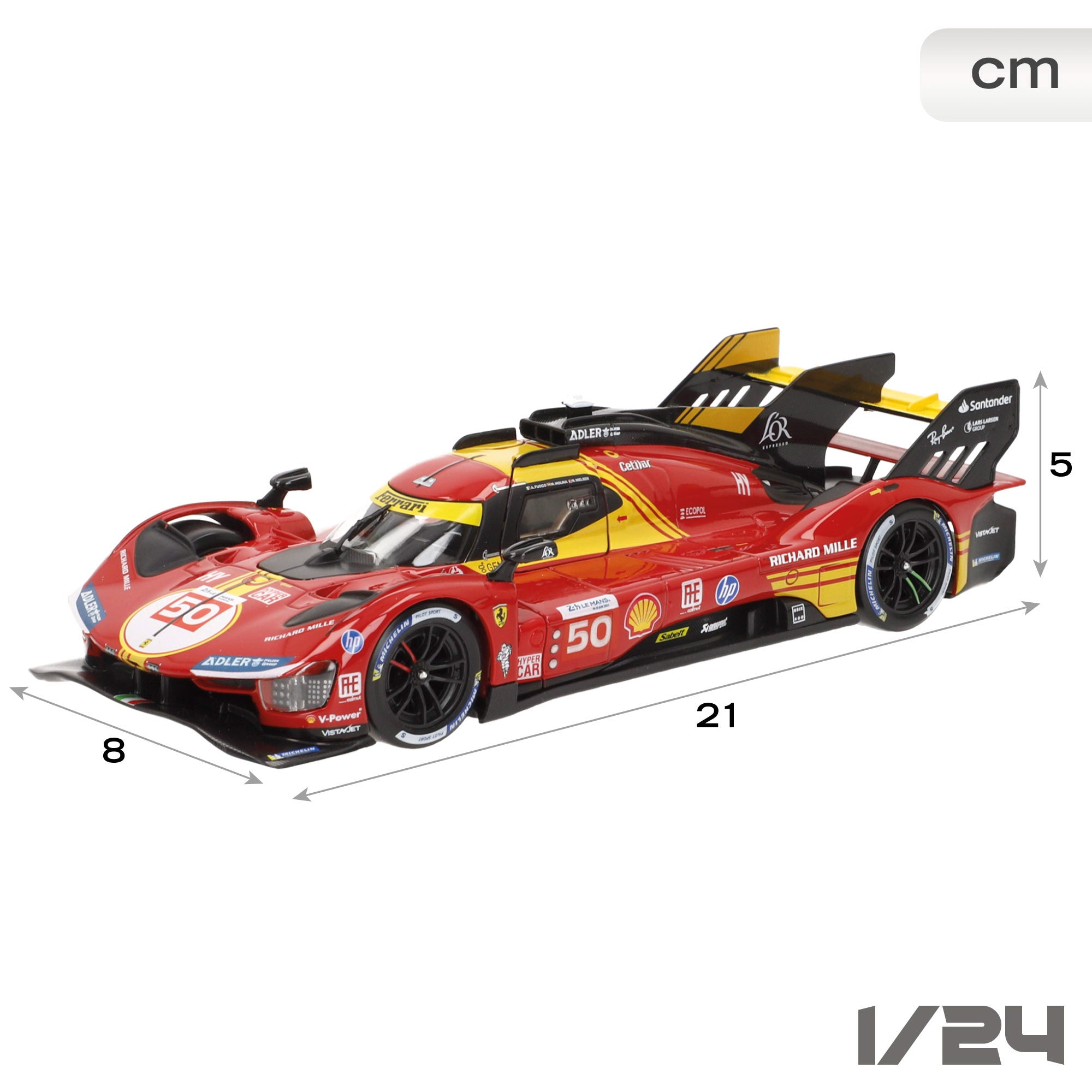 Burago Coche 1:24 Ferrari 499P LMH N.º50
