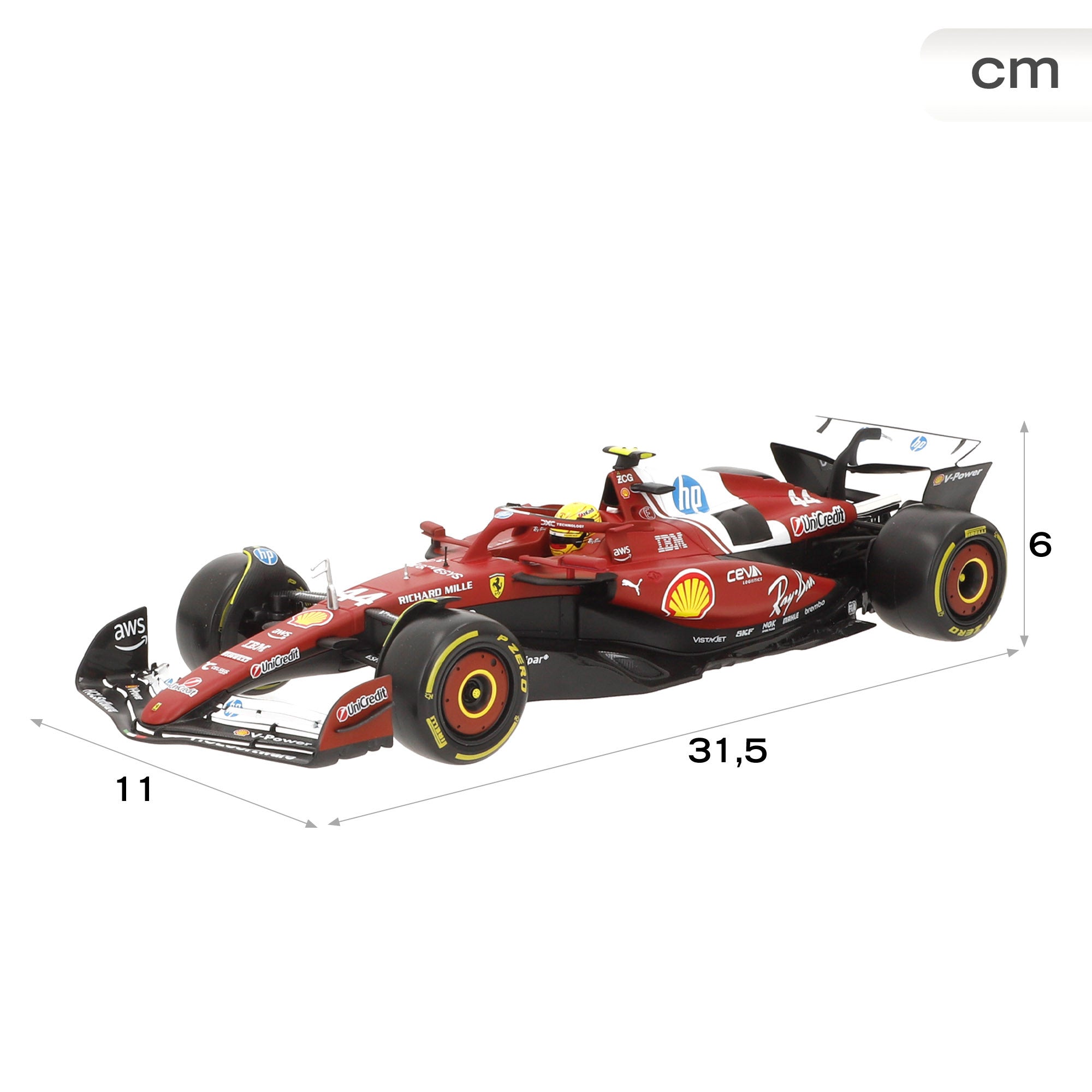 Burago Coche 1:18 Ferrari SF-25 Hamilton F1 2025