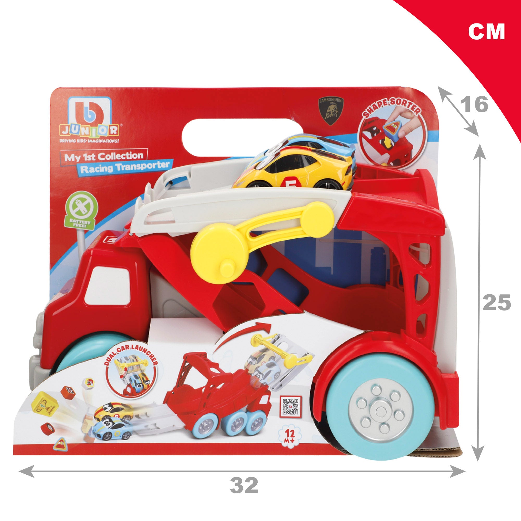 Burago Junior Camión interactivo con coches Lamborghini y accesorios