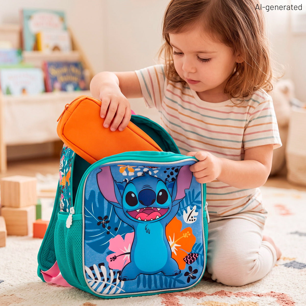 Stitch Mochila preescolar 3D + 3 años