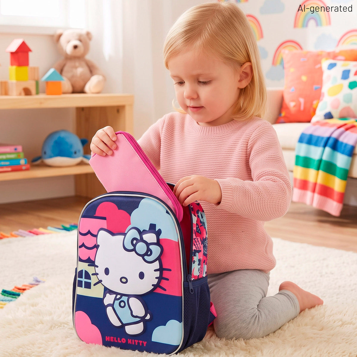 Hello Kitty Mochila preescolar 3D + 3 años