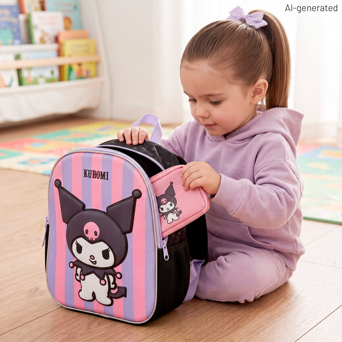 Kuromi Mochila preescolar 3D + 3 años