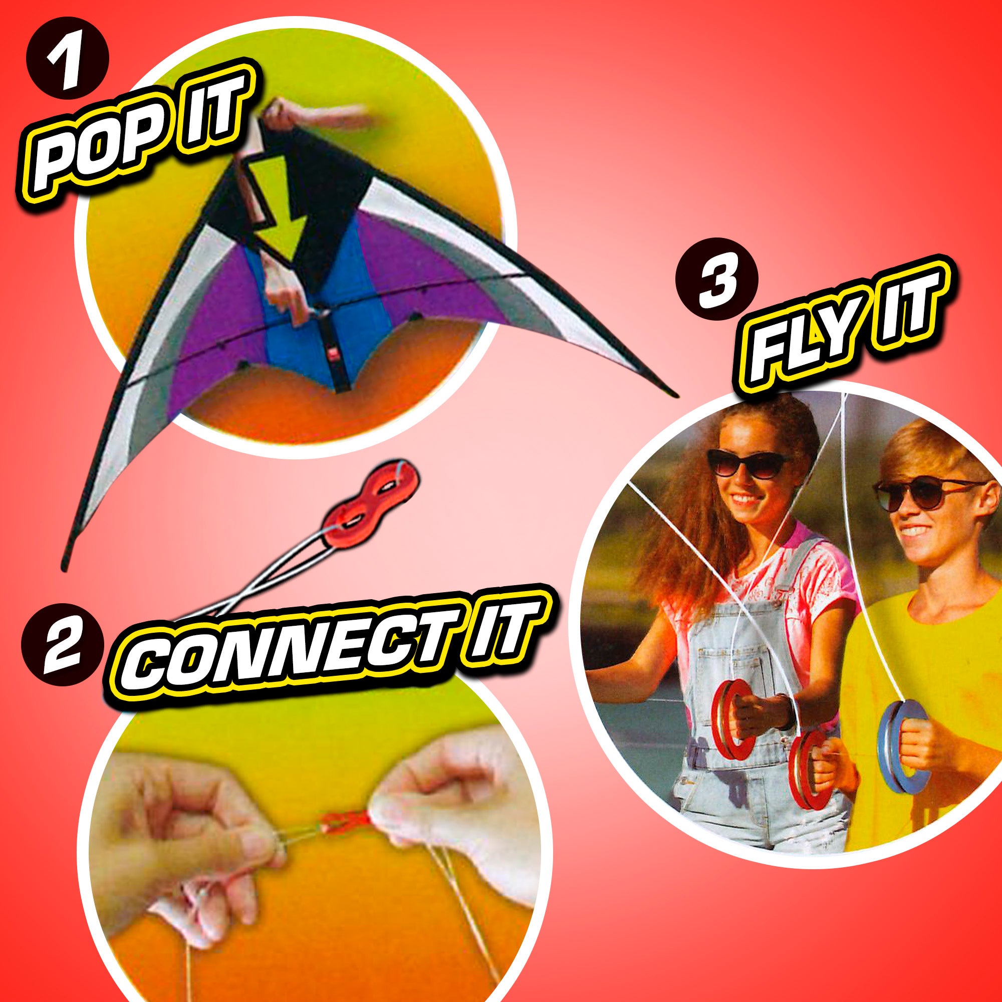 Cometa acrobática pop-up morado y blanco CB Toys