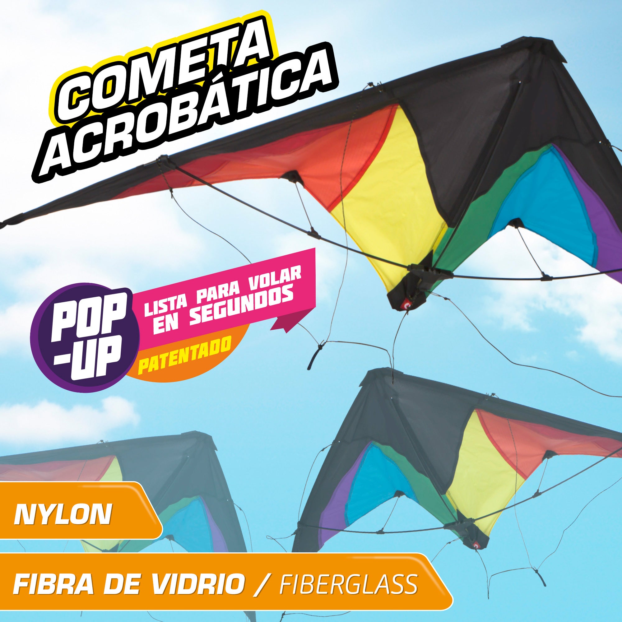 Cometa acrobática pop-up magic multicolor CB Toys