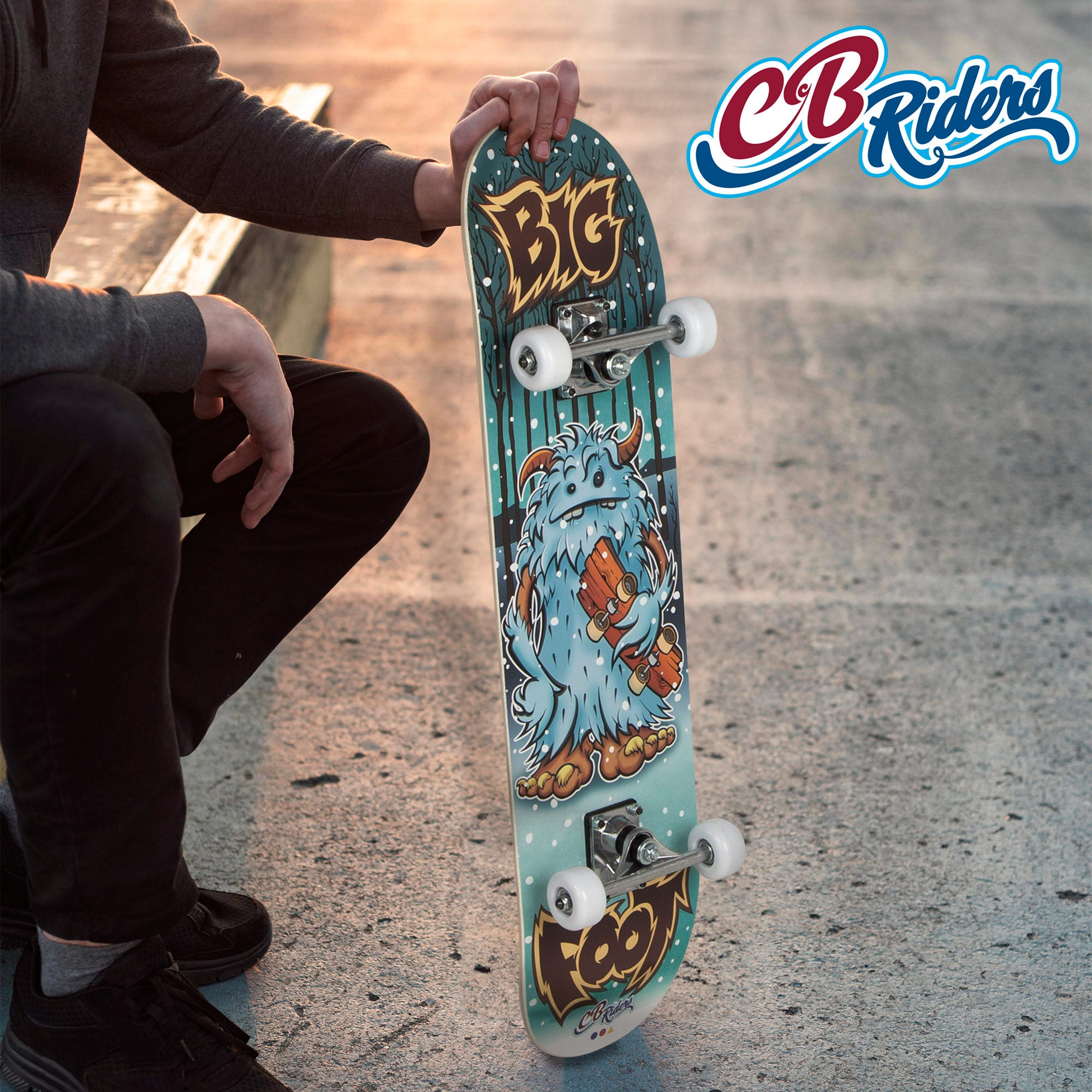 Monopatín madera Big Foot con eje de aluminio 79x20 cm CB Riders