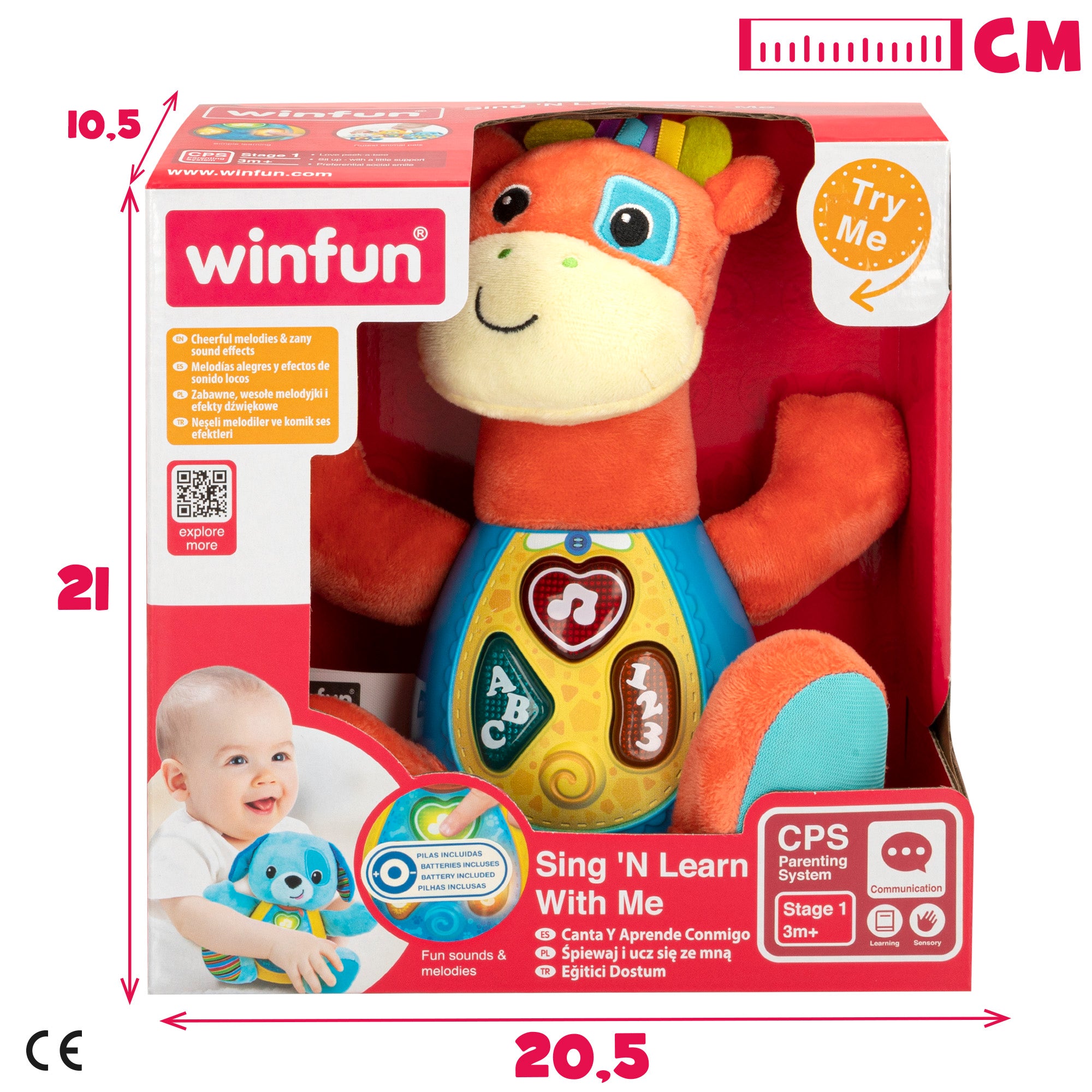 Winfun Peluche jirafa que habla con luces en español