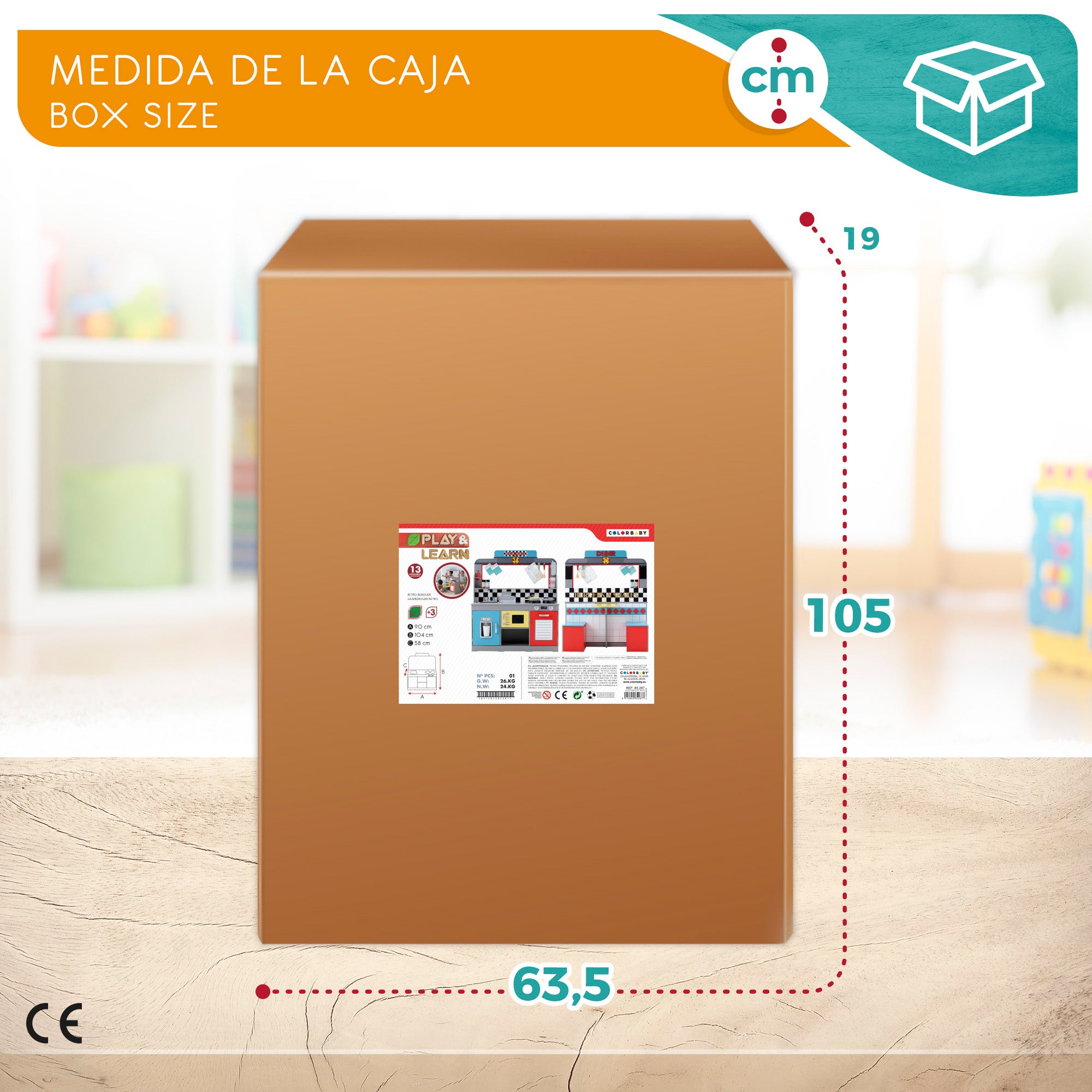 WOOMAX Cocinita de madera y bar retro