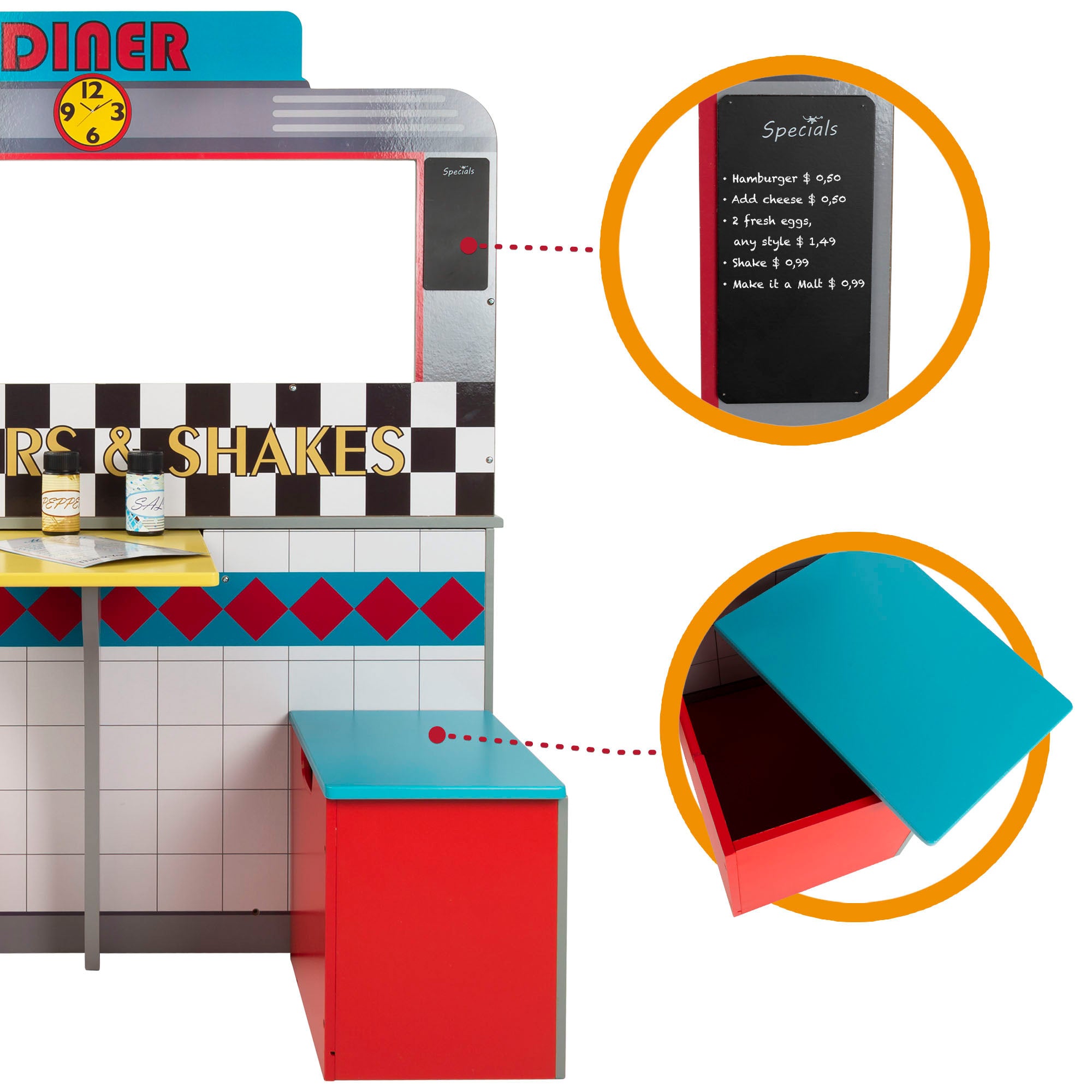 WOOMAX Cocinita de madera y bar retro