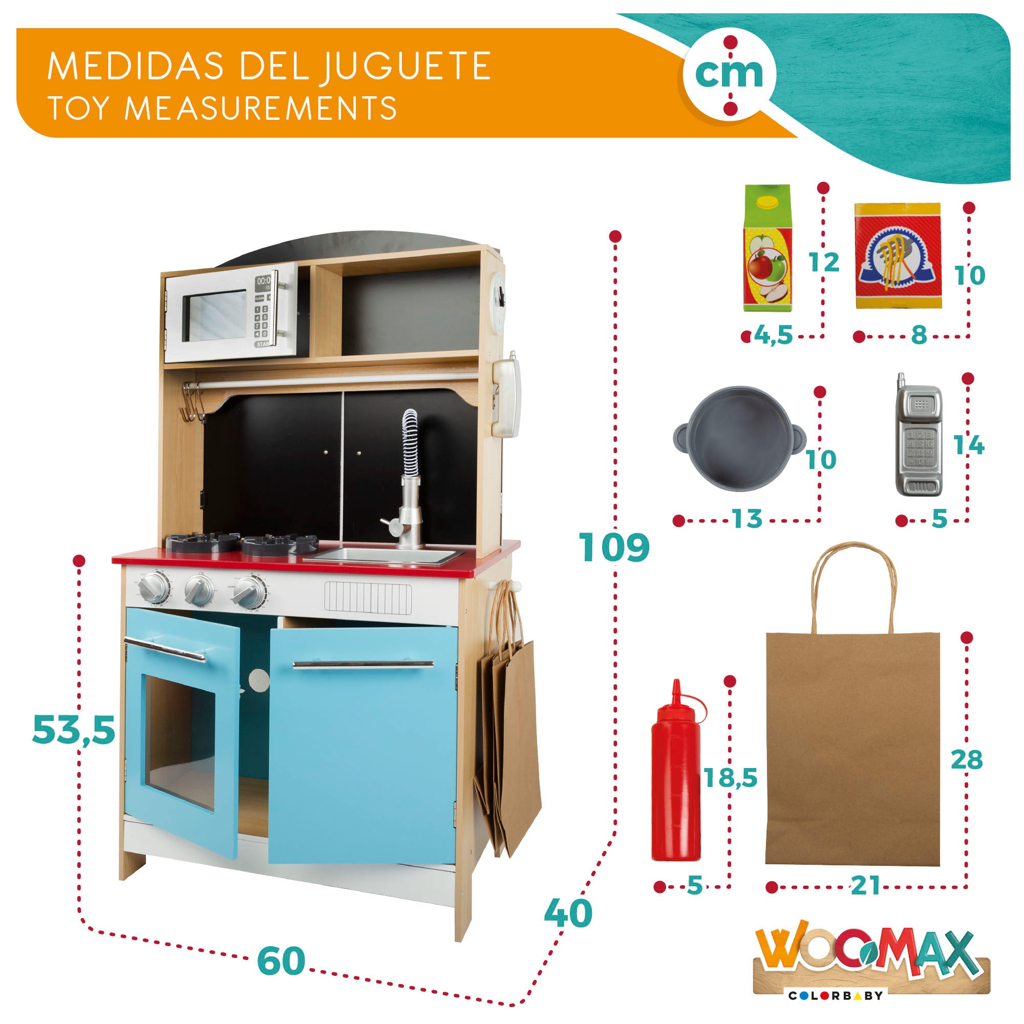 WOOMAX Heladería con cocinita de madera 2 en 1