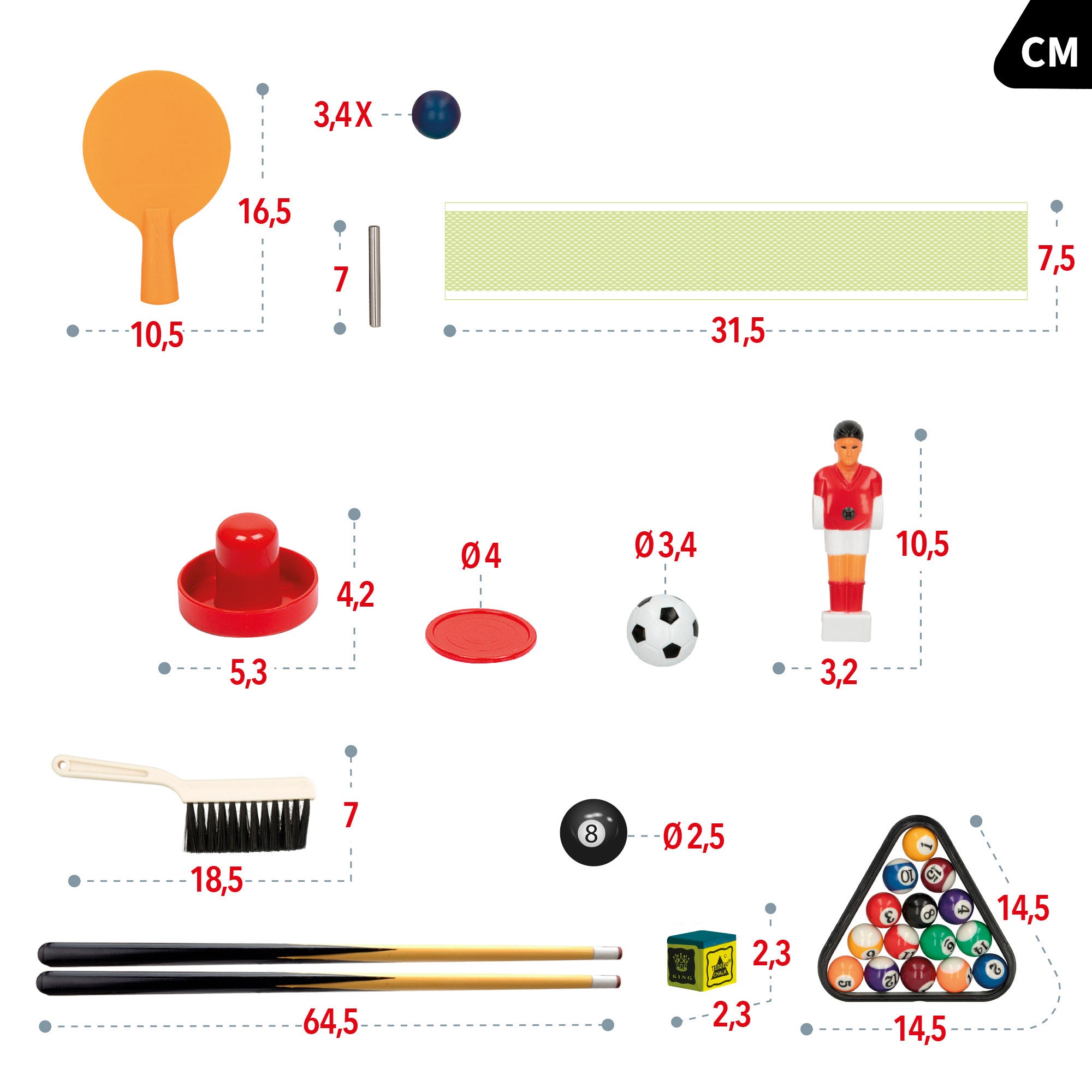 Mesa multijuegos 4 en 1 sobremesa 89x42,5x28,5 cm CB Games