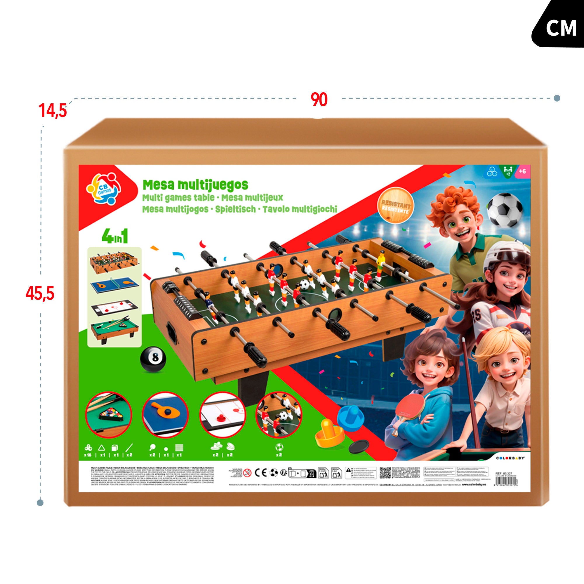 Mesa multijuegos 4 en 1 sobremesa 89x42,5x28,5 cm CB Games