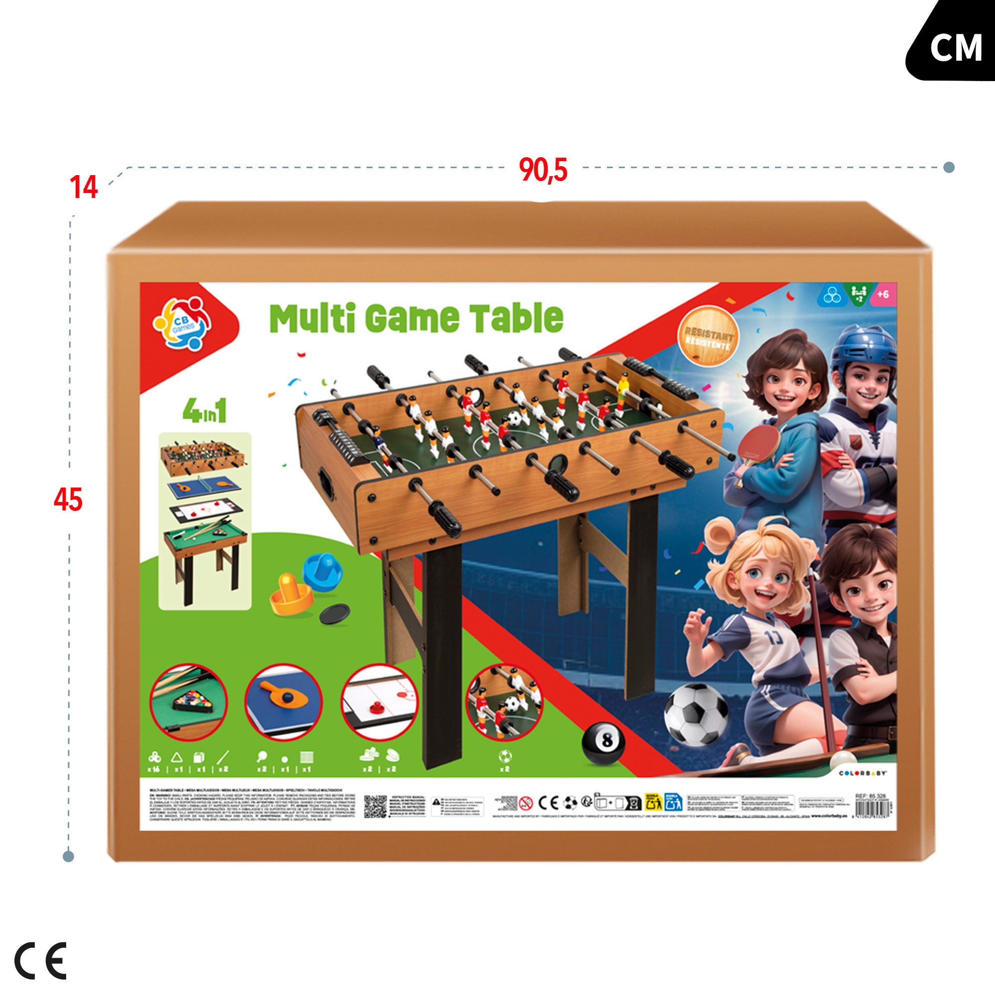 Mesa multijuegos 4 en 1 con patas CB Games