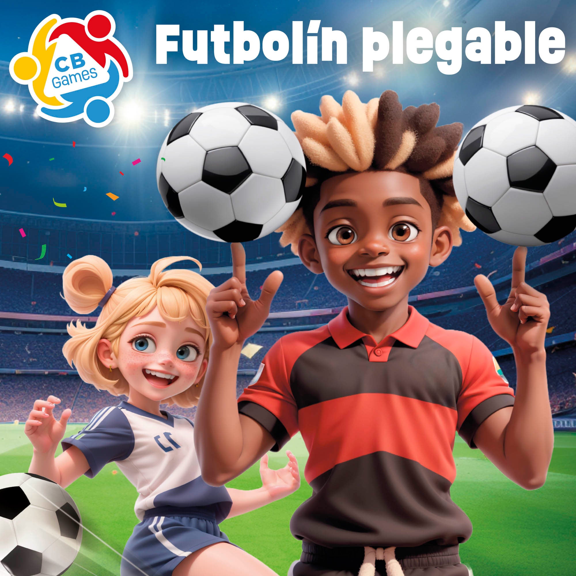 Futbolín de madera plegable con patas 101x51x70 cm CB Games