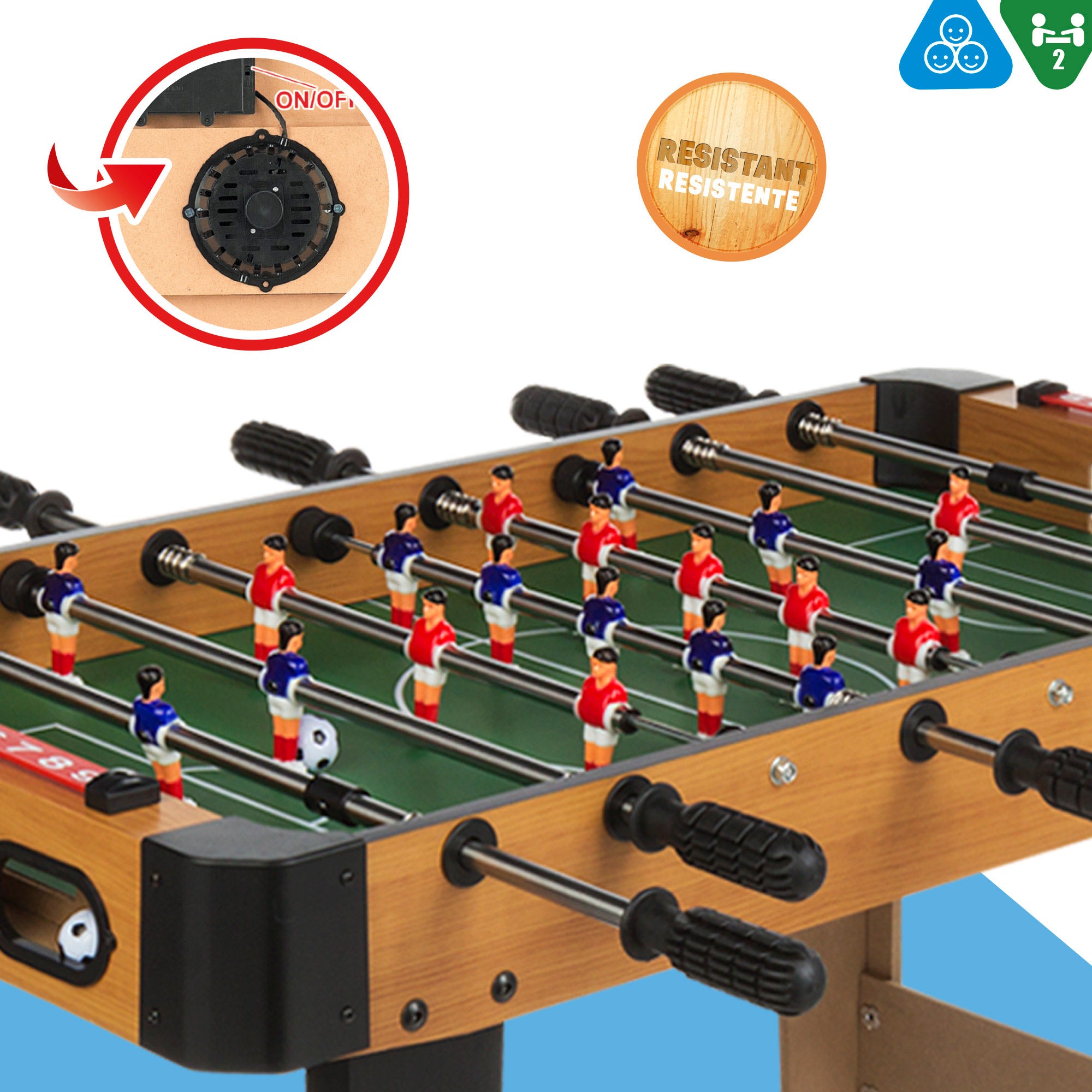 Futbolín de madera con patas 91x46x65 cm CB Games