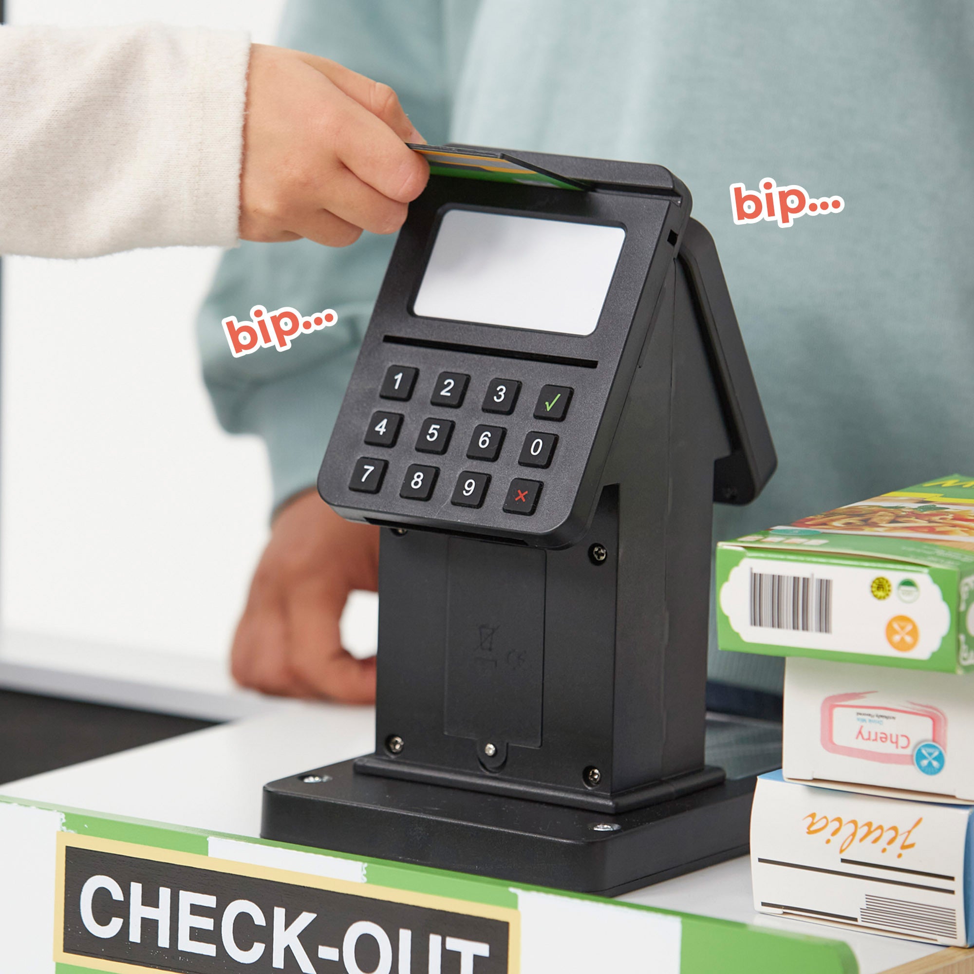 Teamson Supermercado juguete madera con luz, sonido y accesorios