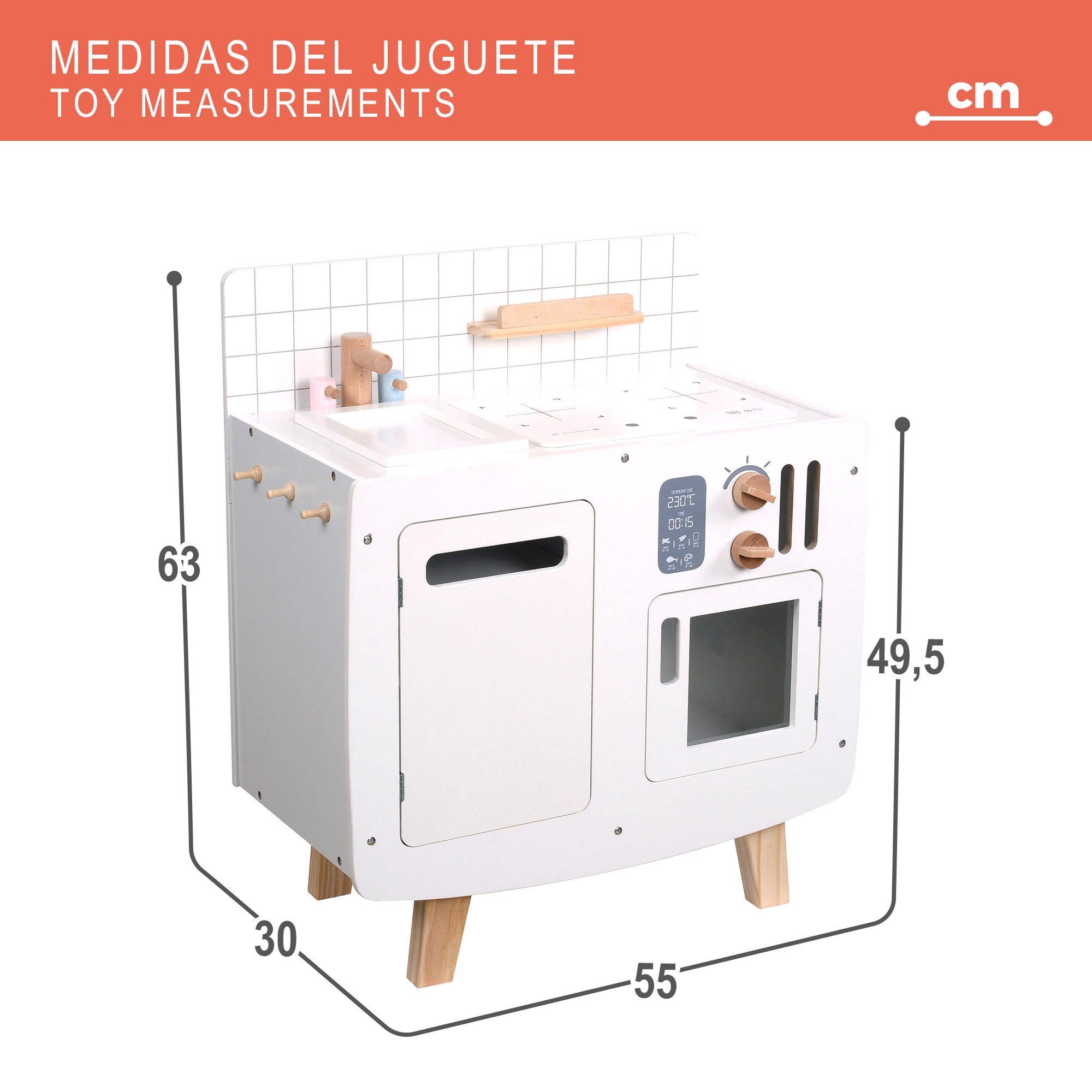 Teamson Cocina de madera de juguete estilo retro